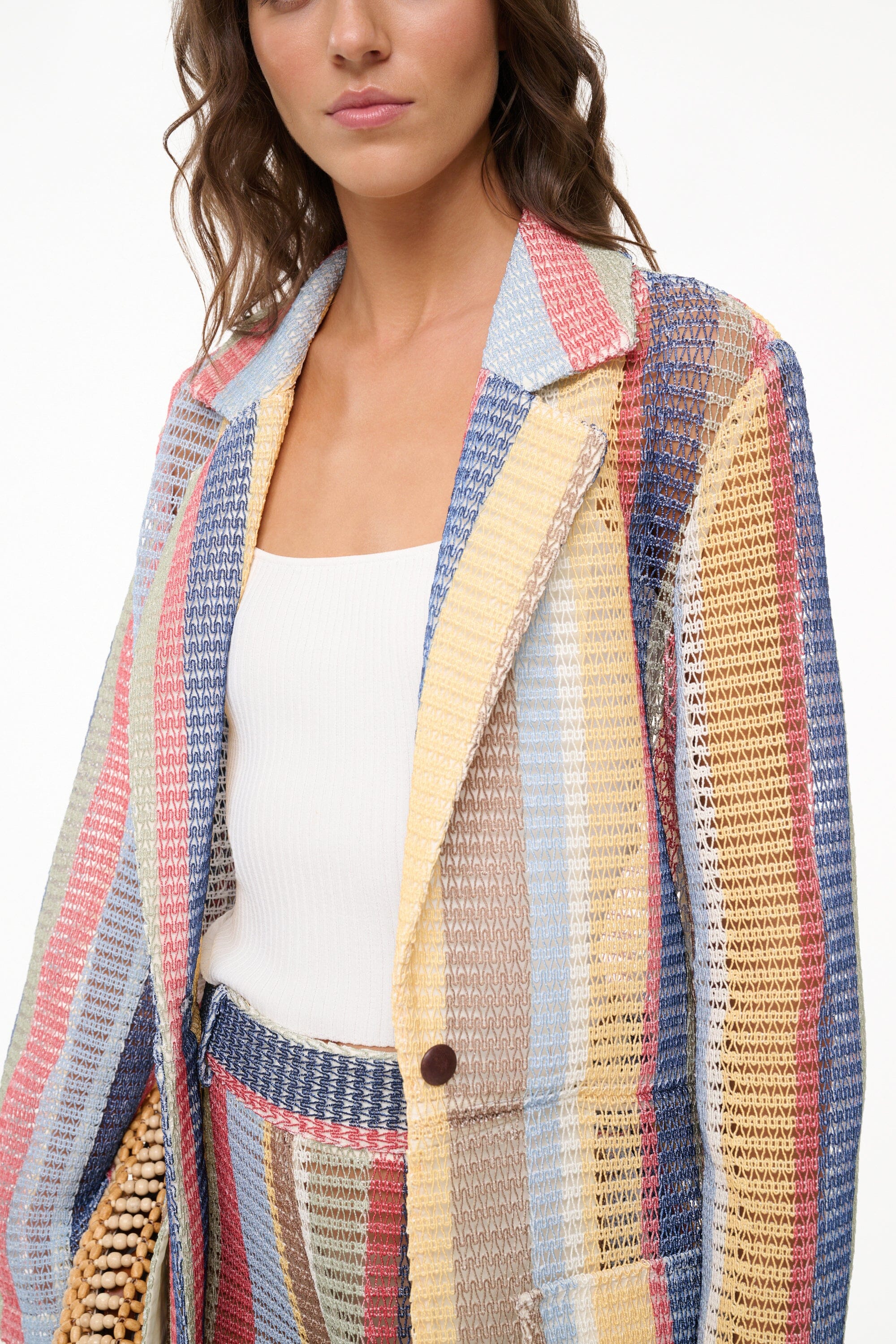 Freddie Market Stripe Trench Coat - Summer Unlined with Waist Belt