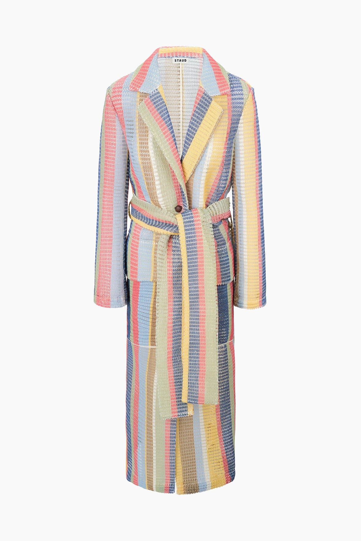 Freddie Market Stripe Trench Coat - Summer Unlined with Waist Belt