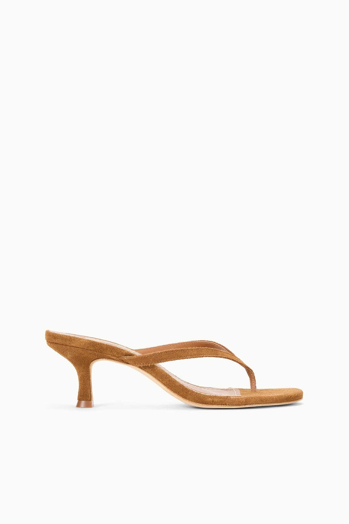 Freja Suede Thong Kitten Heel Sandals - Tan