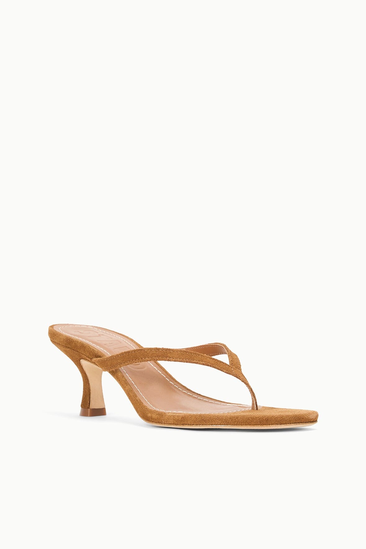 Freja Suede Thong Kitten Heel Sandals - Tan
