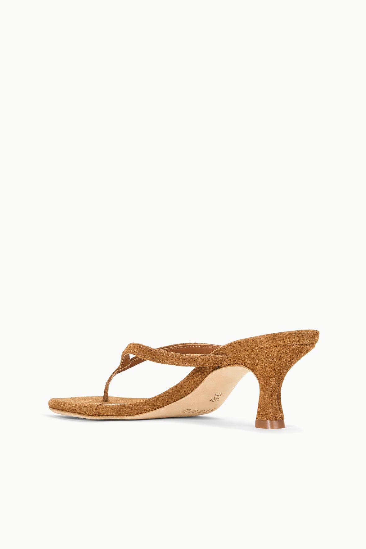 Freja Suede Thong Kitten Heel Sandals - Tan