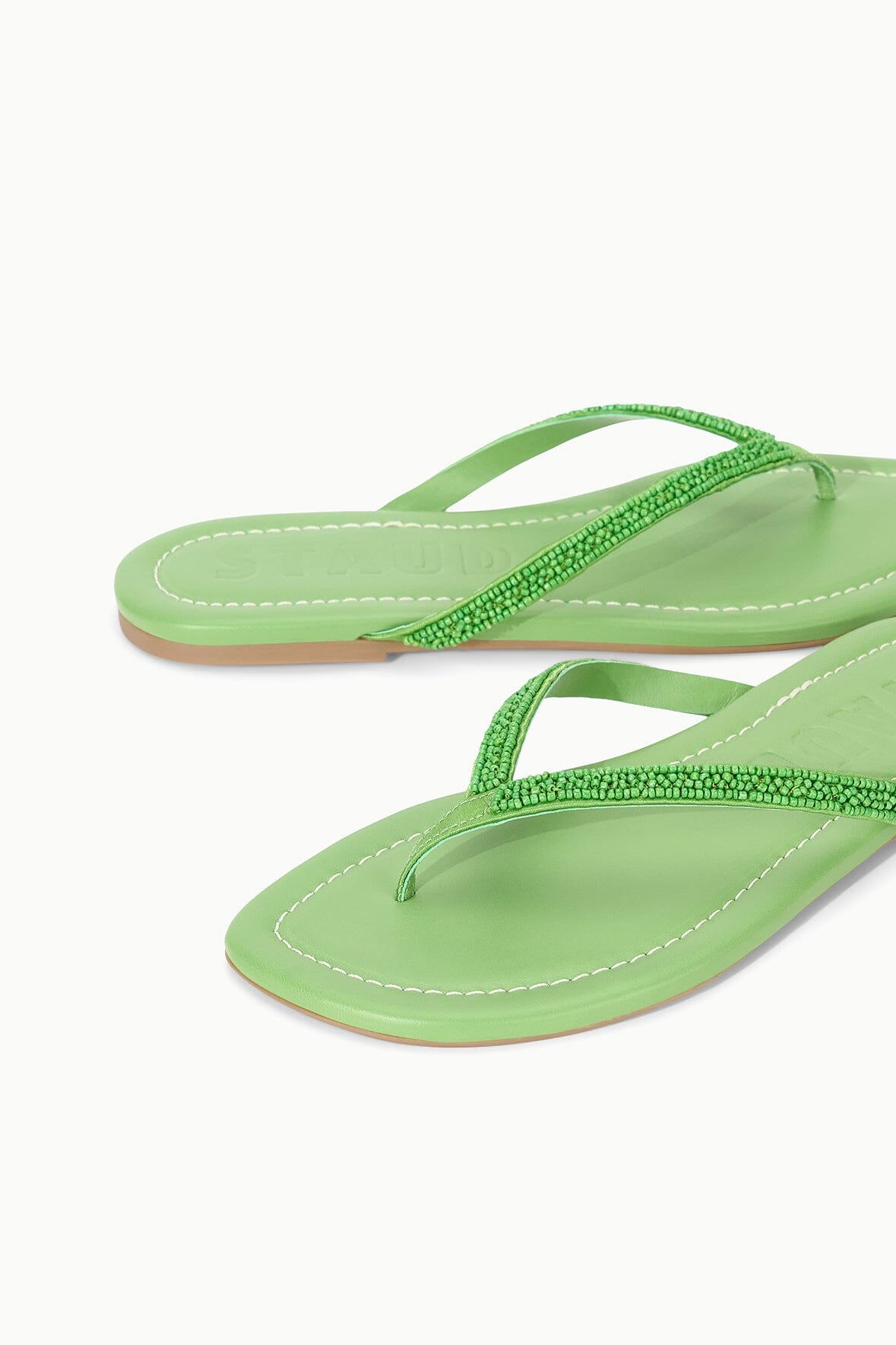 Freja Meadow Nappa Leather Beaded Thong Sandals