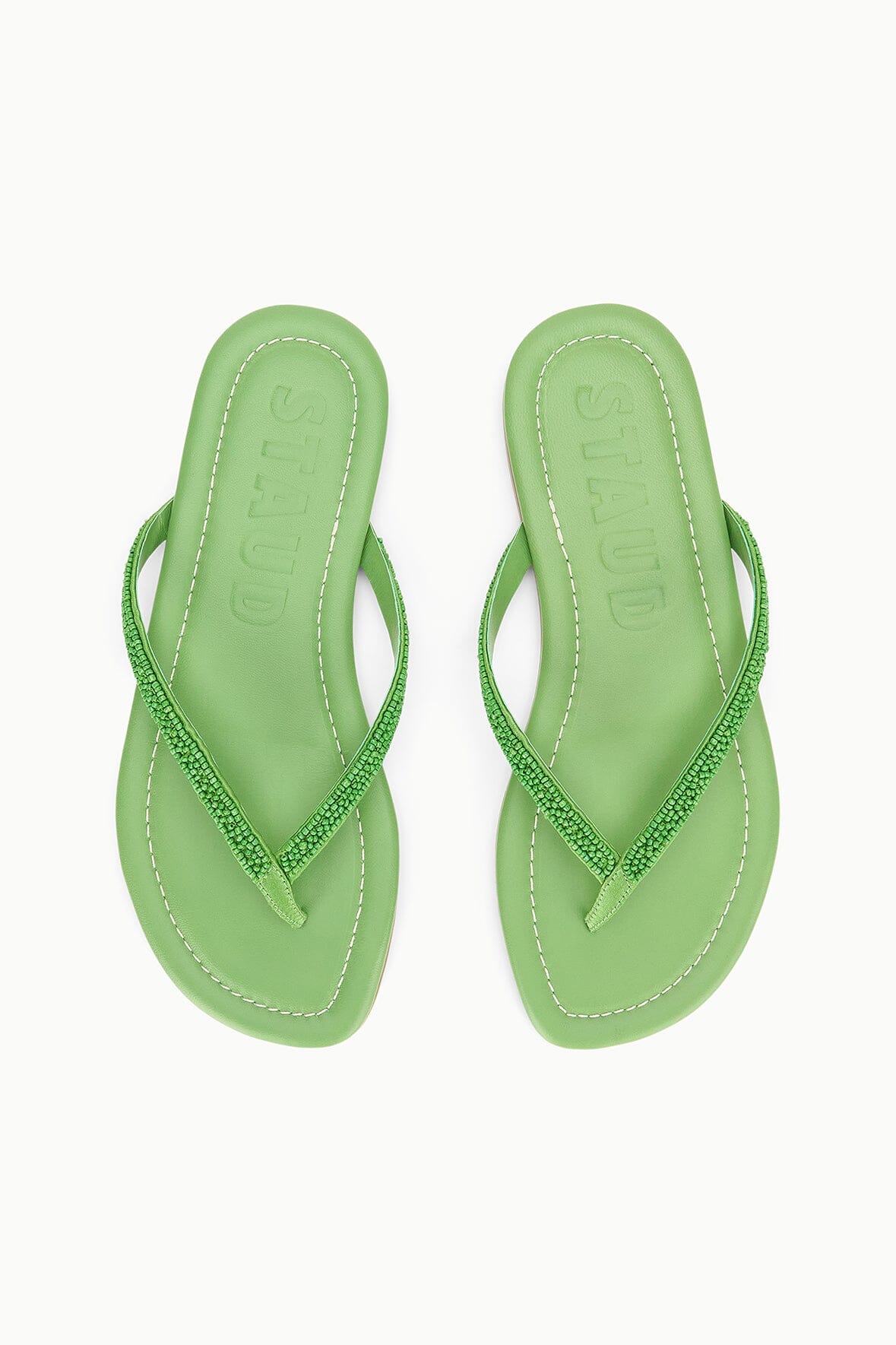 Freja Meadow Nappa Leather Beaded Thong Sandals