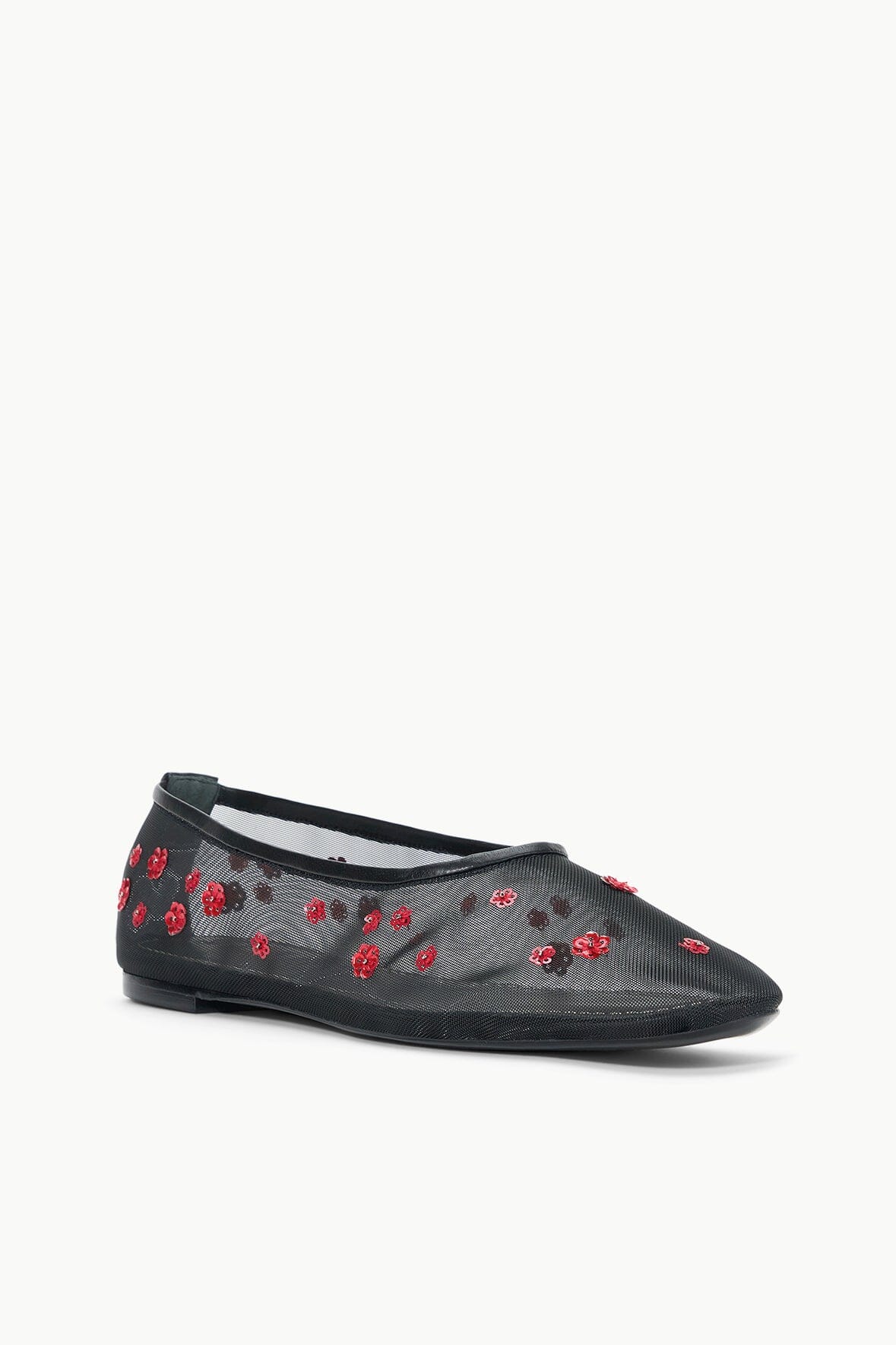 Alba Sequin Floral Ballet Flats | Poppy Holiday Shoes