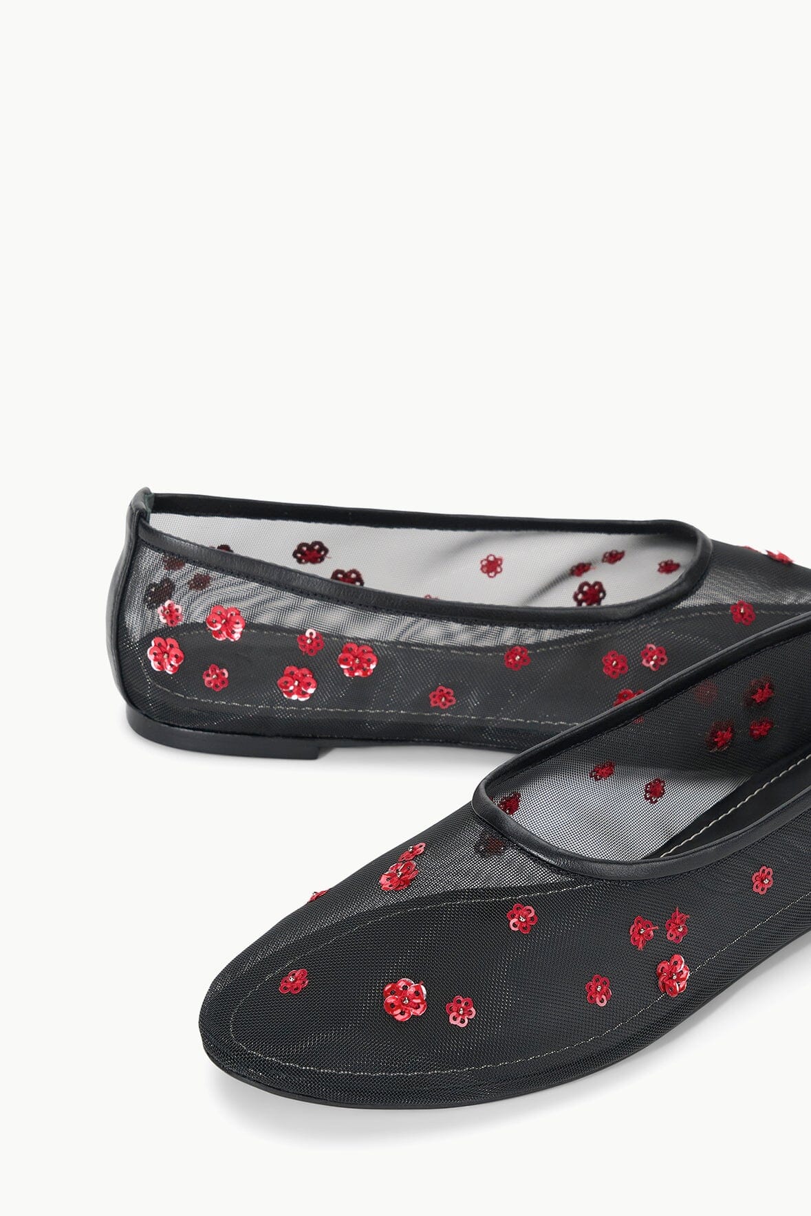 Alba Sequin Floral Ballet Flats | Poppy Holiday Shoes