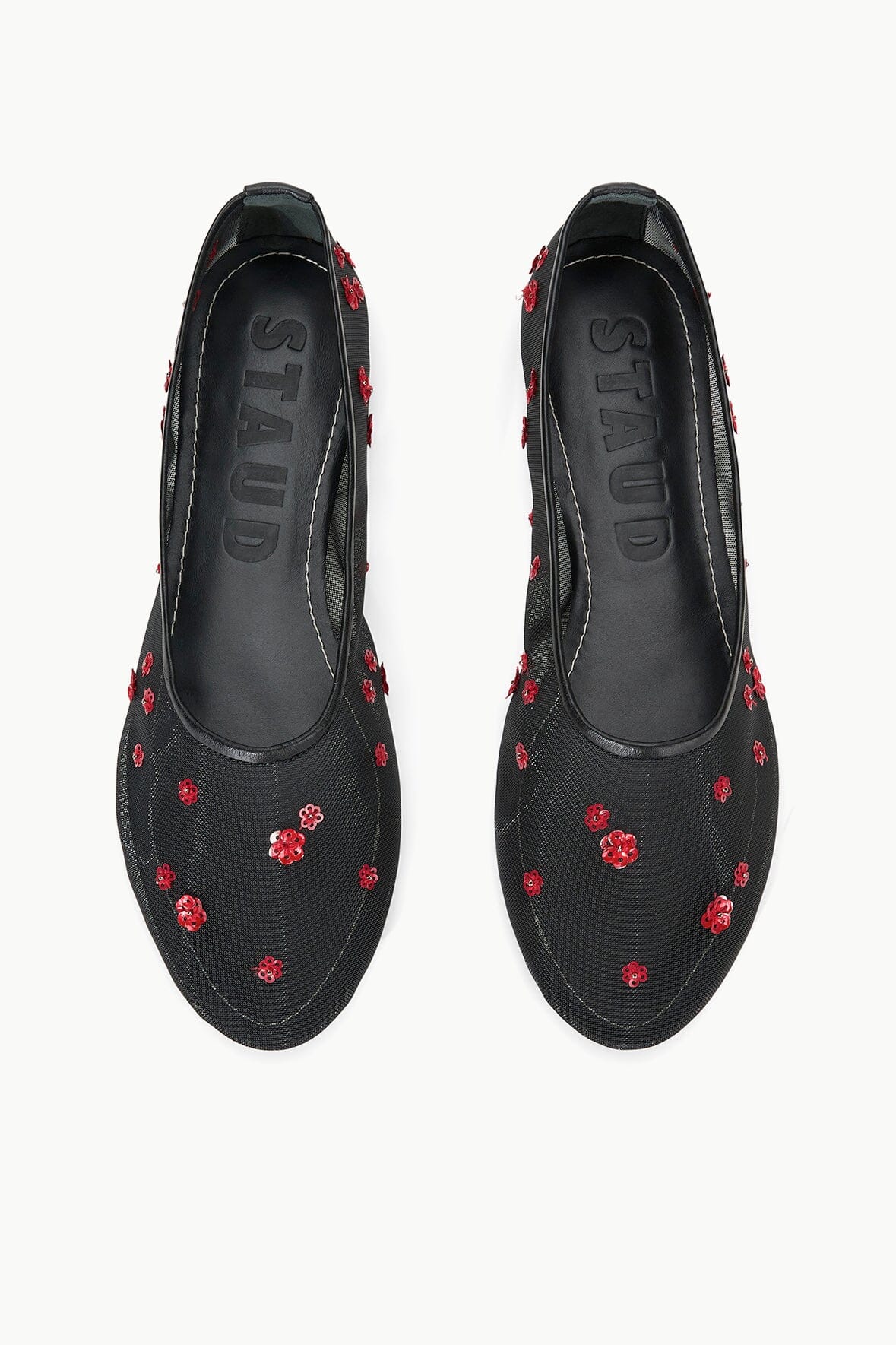 Alba Sequin Floral Ballet Flats | Poppy Holiday Shoes