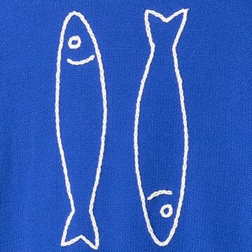 Giada Cotton Blend Sardine Embroidered Summer Sweater