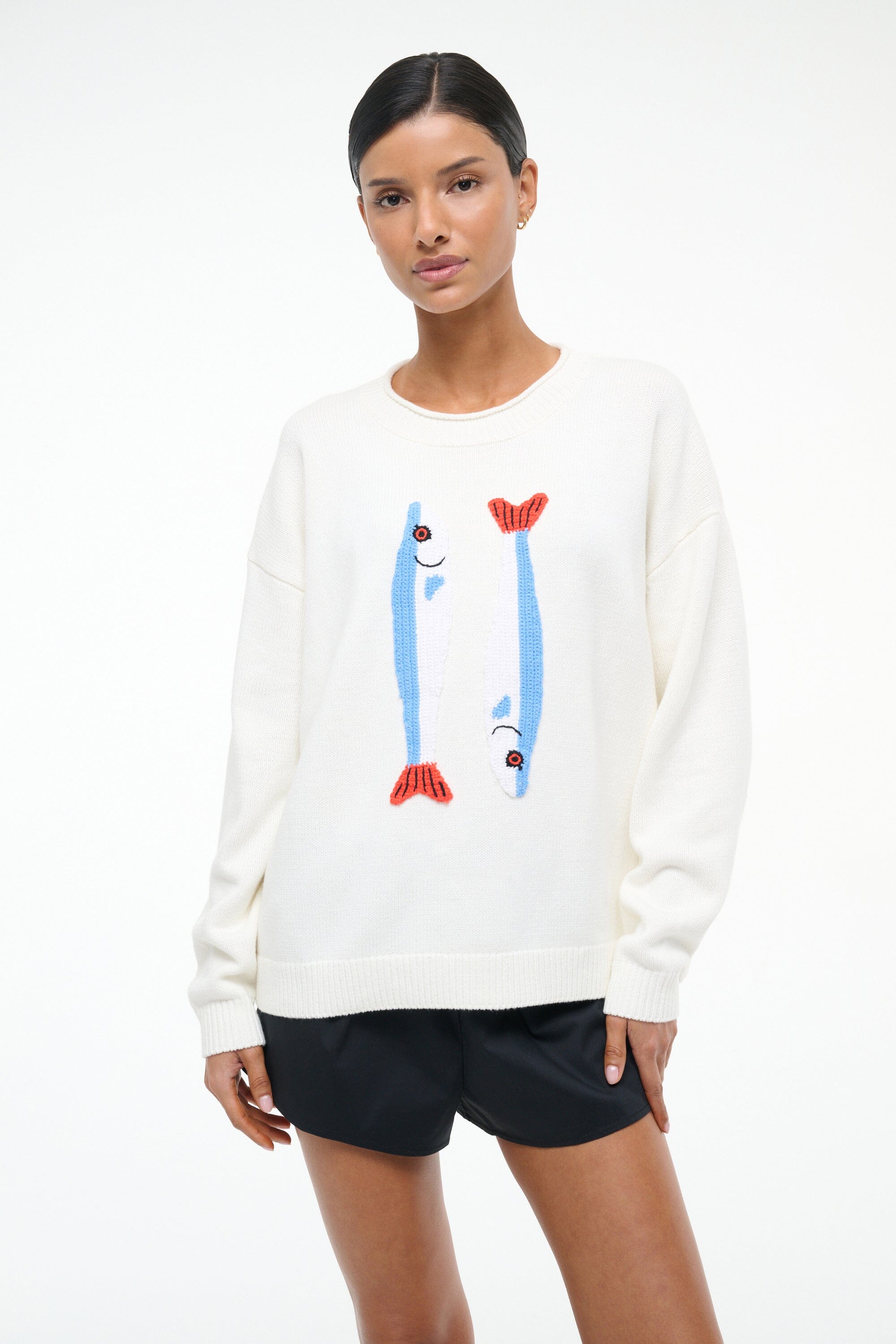 Giada Ivory Cotton Jacquard Summer Sweater