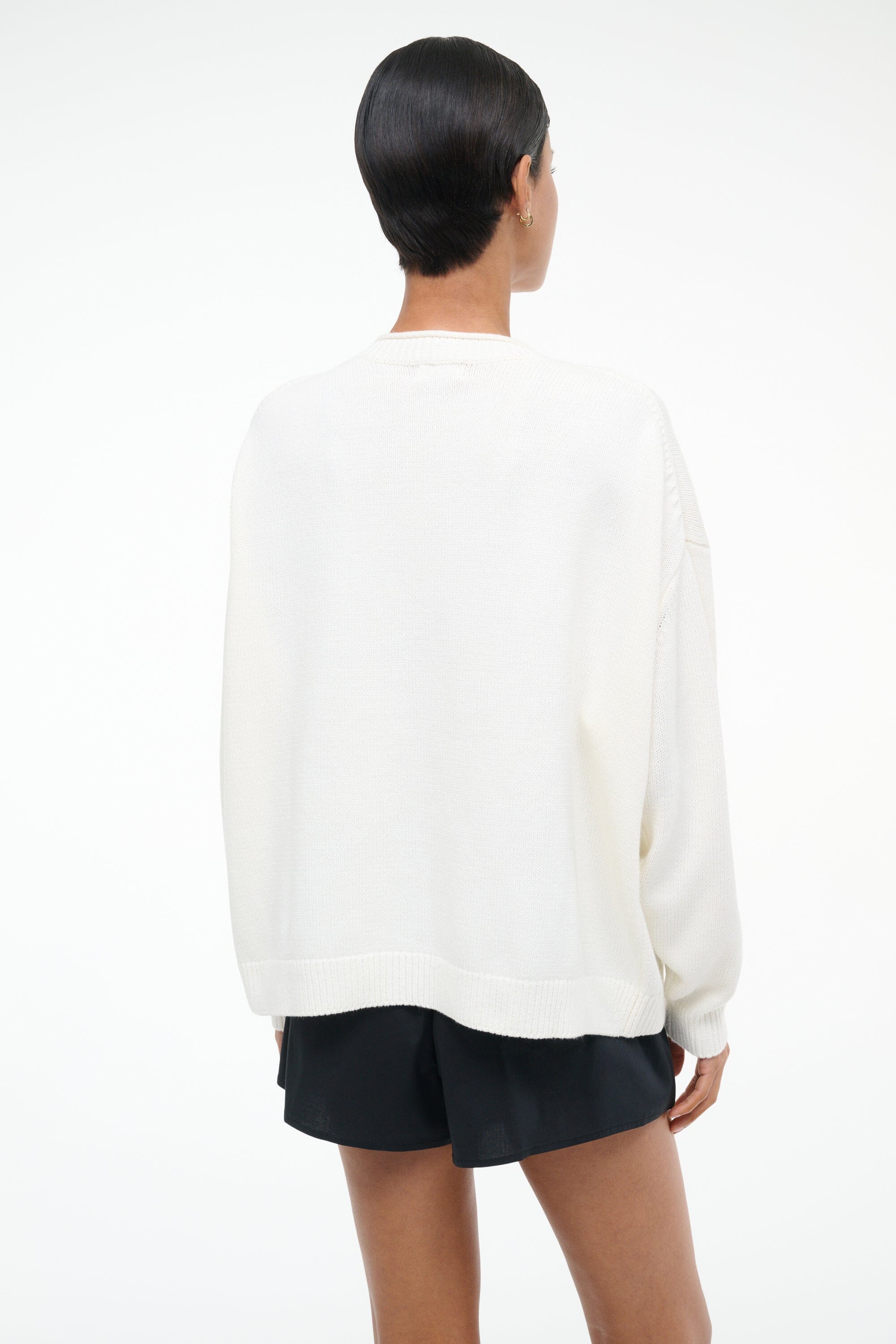 Giada Ivory Cotton Jacquard Summer Sweater