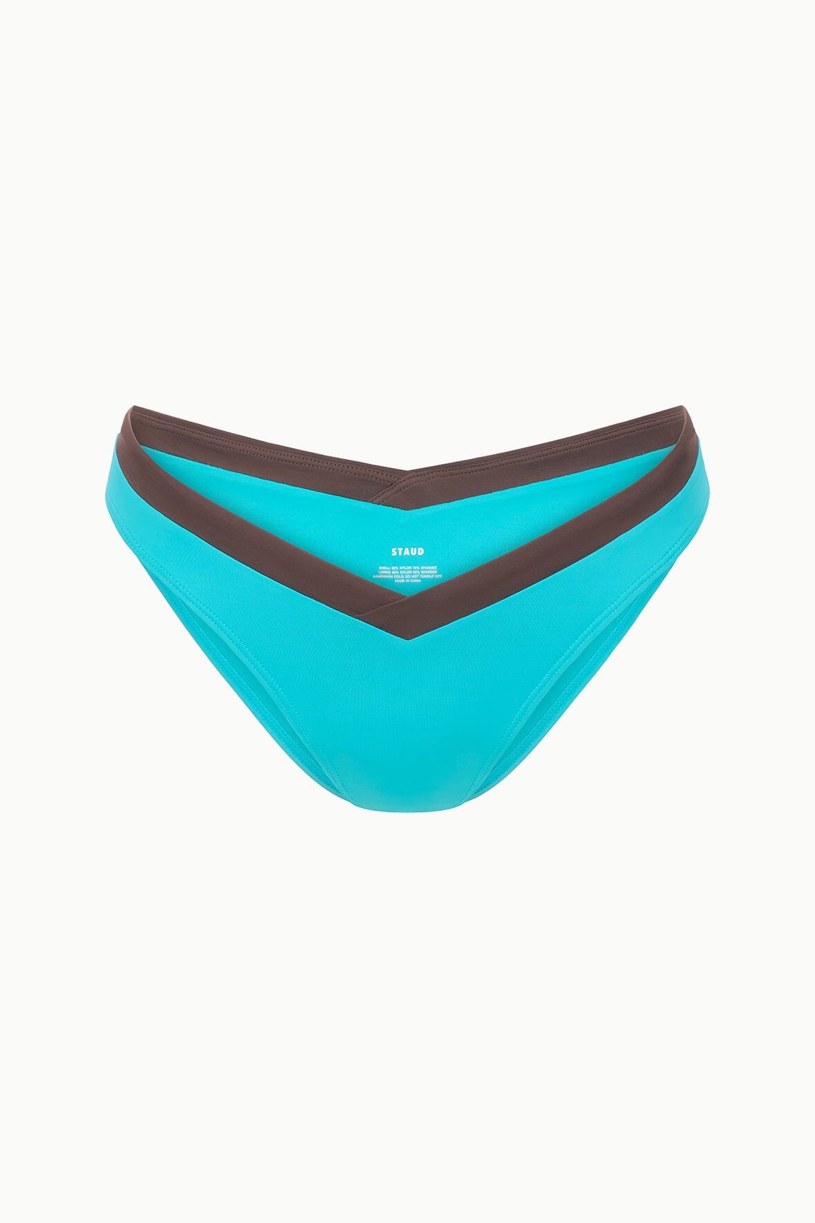 Gwen Teal Dark Chocolate Bikini Bottom - V Detail Swimwear