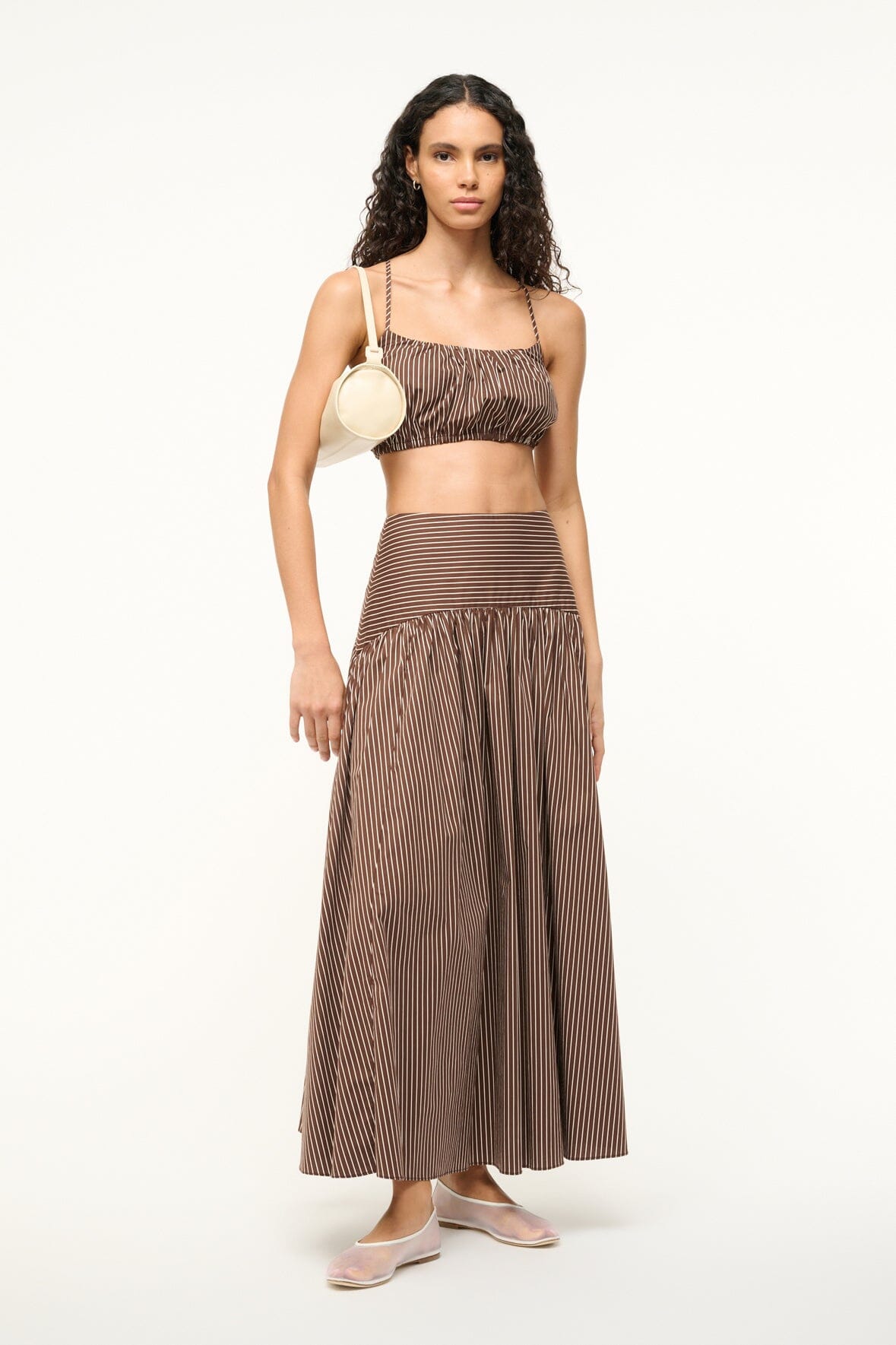 Cropped Hammock Top with Adjustable Straps - Dark Oak Micro Stripe