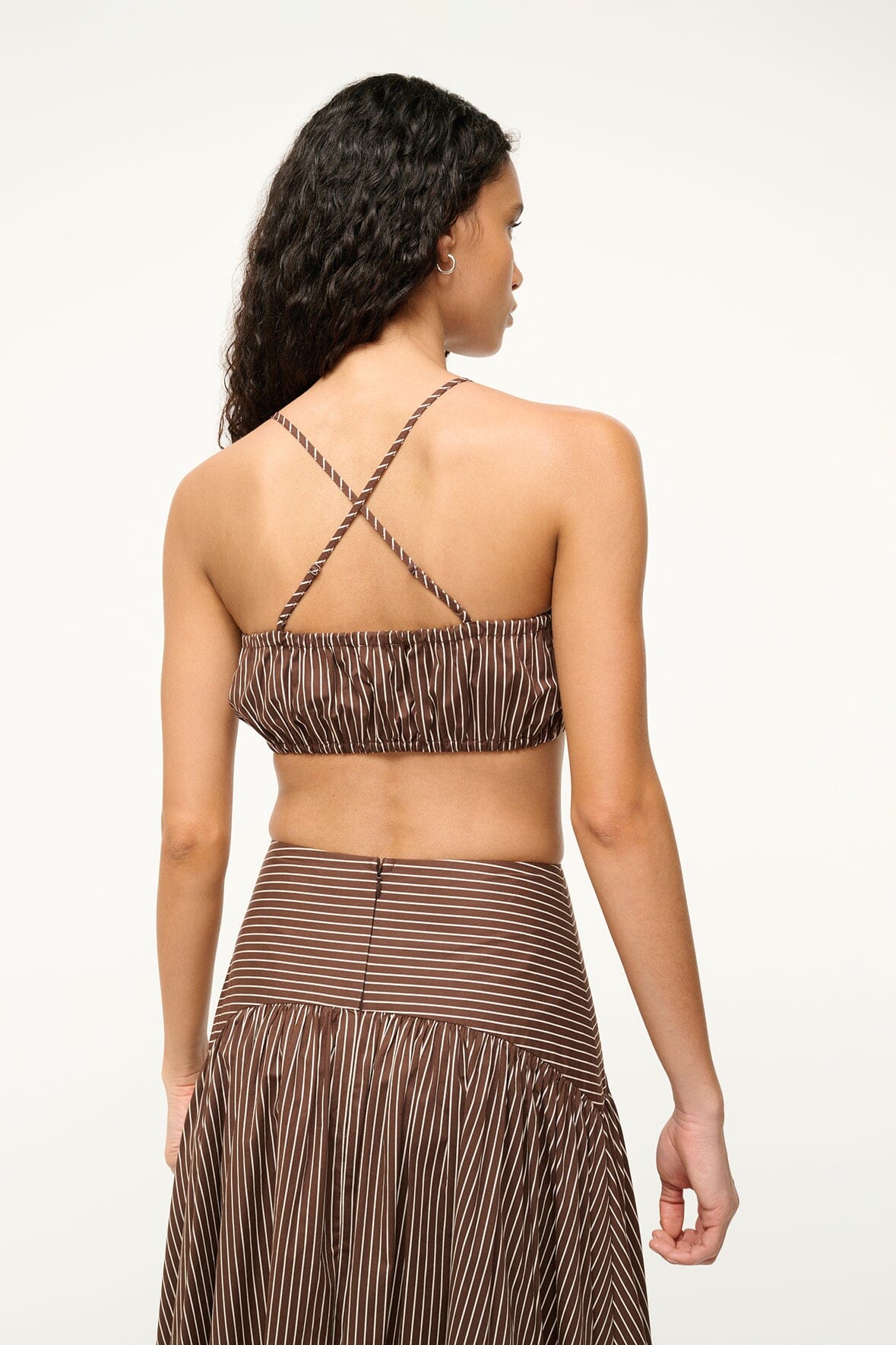 Cropped Hammock Top with Adjustable Straps - Dark Oak Micro Stripe
