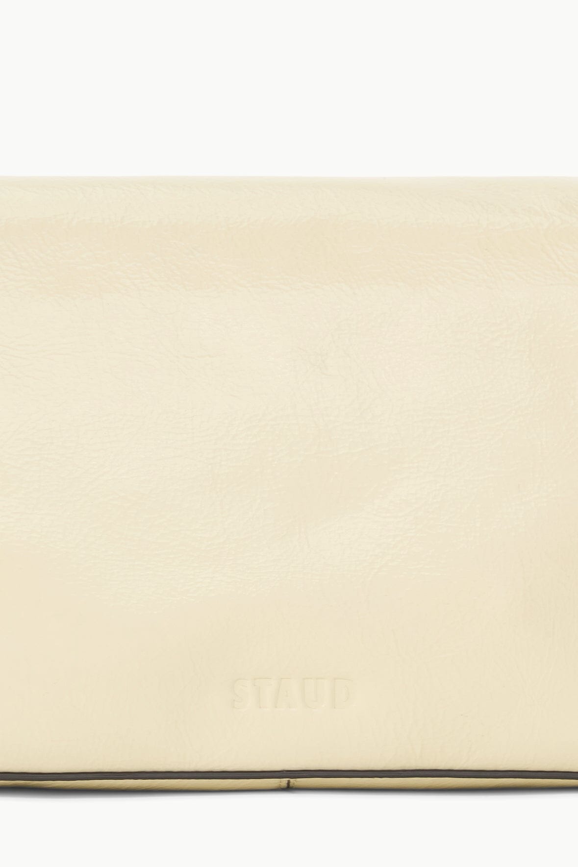 Harlow Leather Shoulder Bag with Moon Buckle in Cream