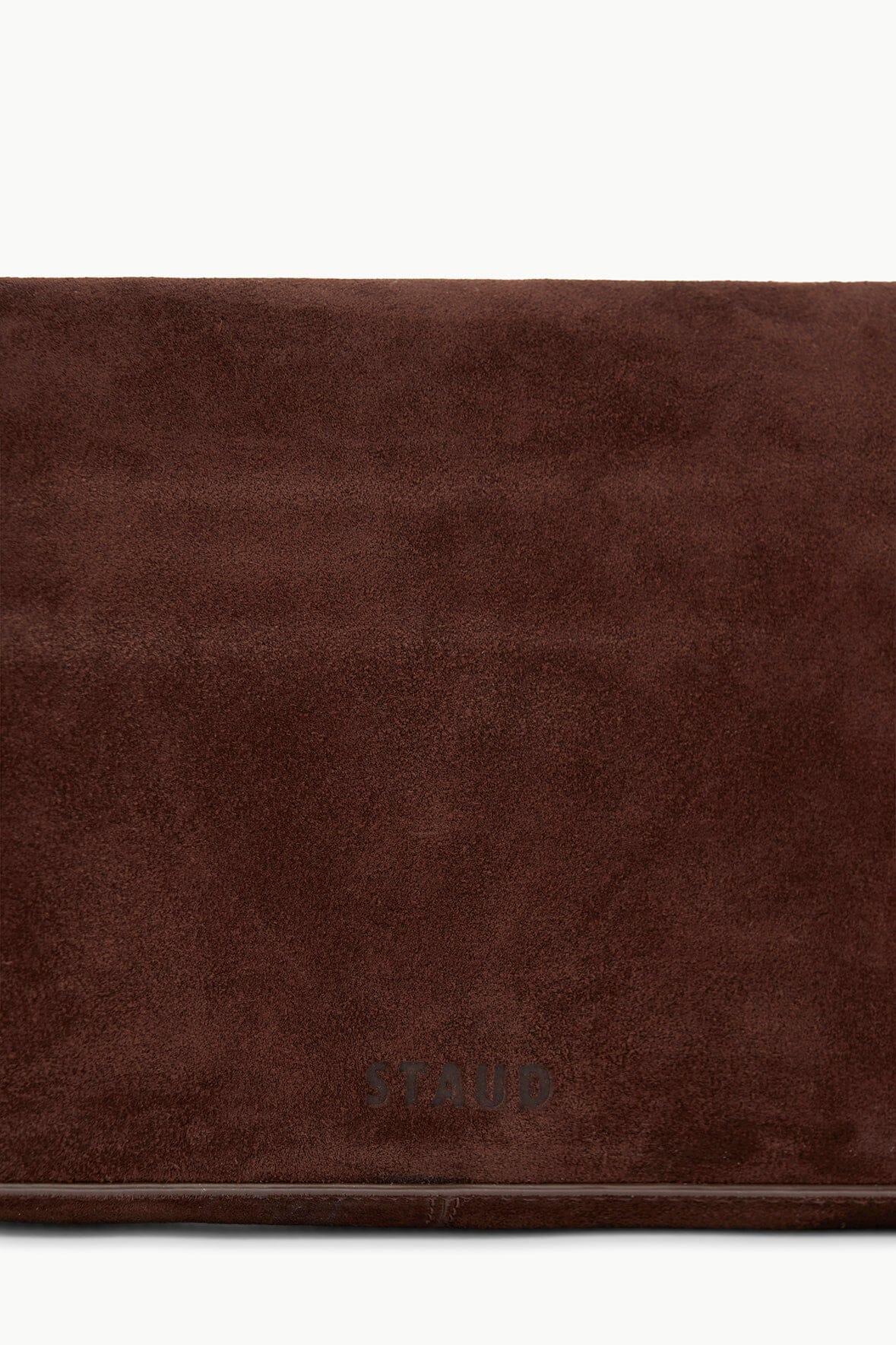 Harlow Shoulder Bag with Moon Buckle in Mahogany Suede