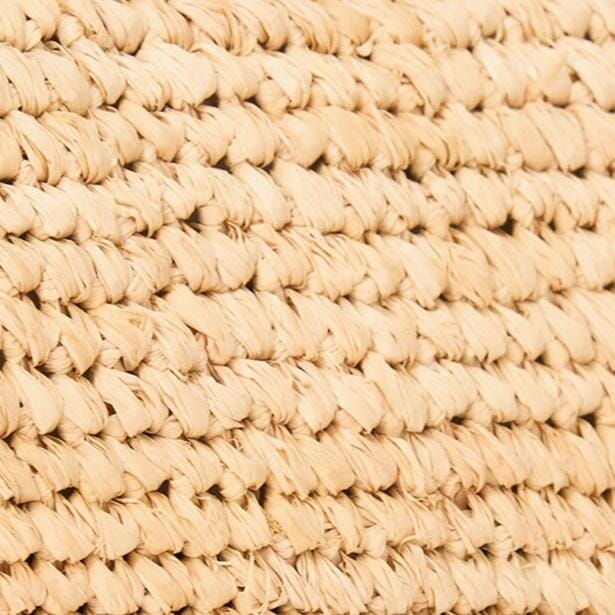 Harlow Raffia Handbag with Moon Buckle & Interior Pocket – Natural Tan