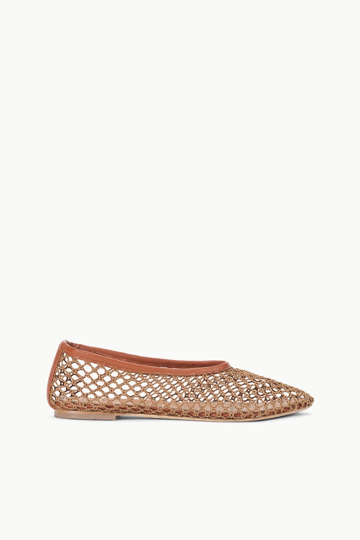 Alba Breathable Netting Ballet Flats in Tan