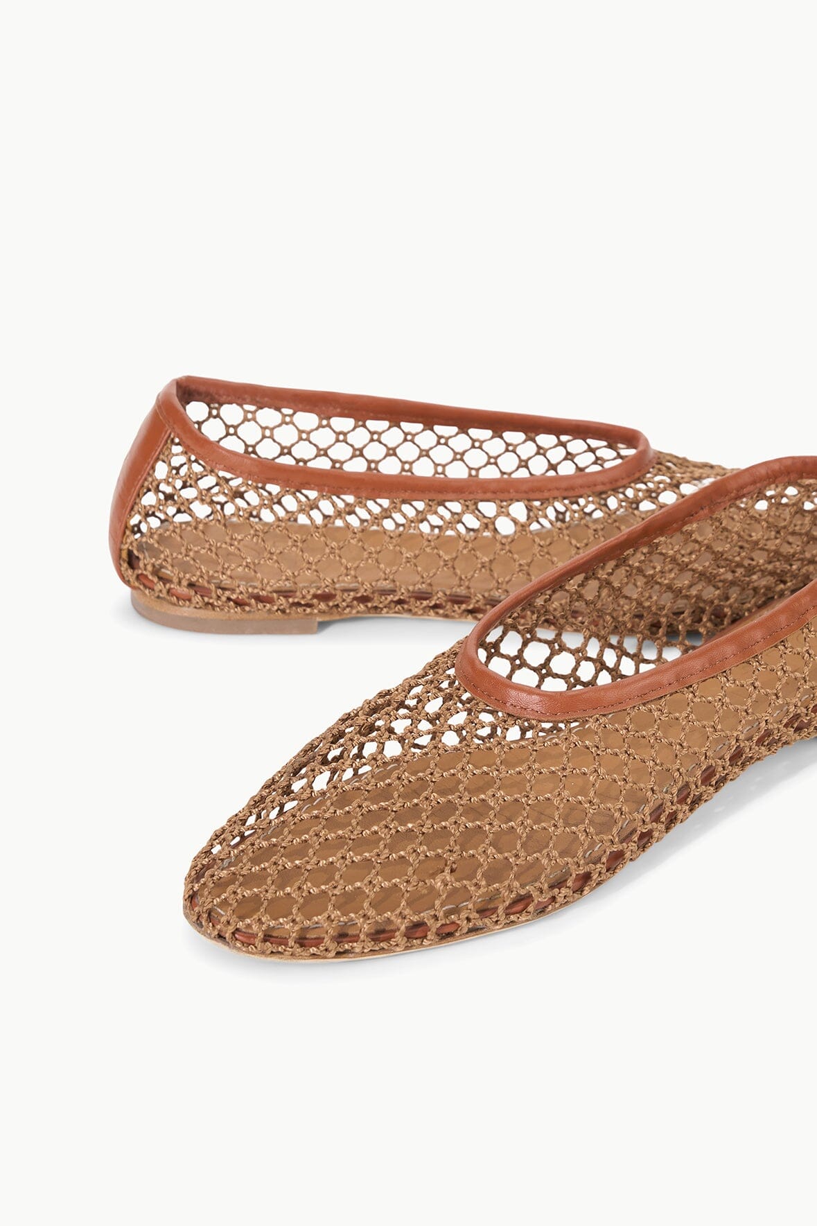 Alba Breathable Netting Ballet Flats in Tan