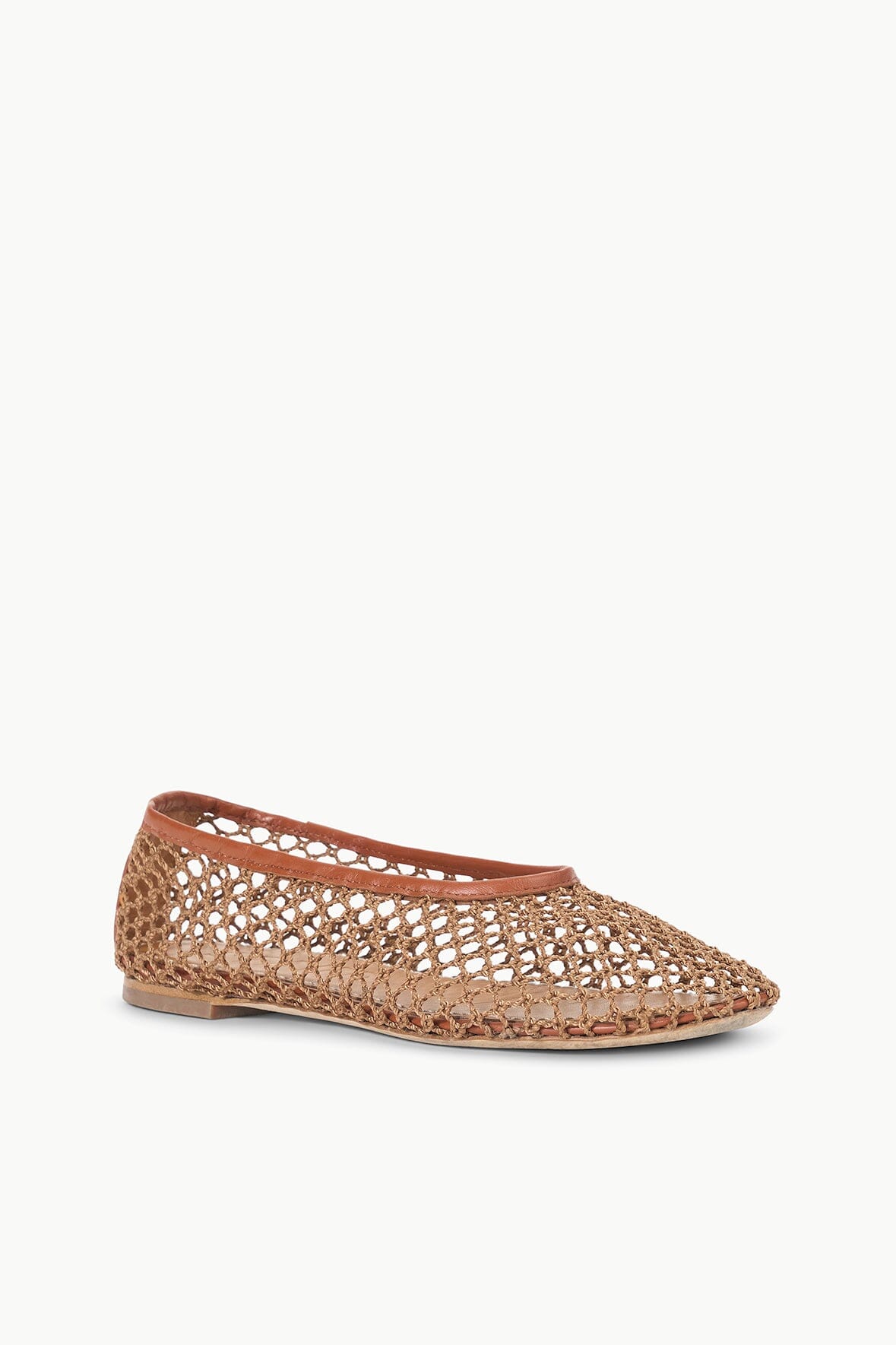 Alba Breathable Netting Ballet Flats in Tan