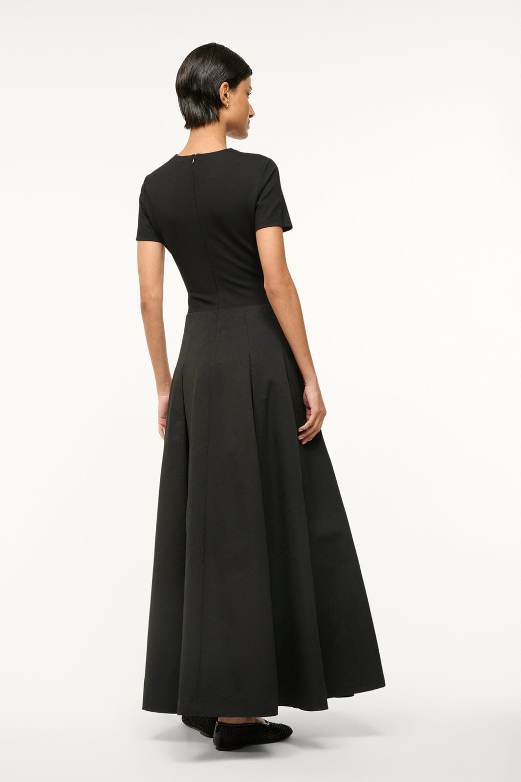 Black Hopper Dress with Ponte Tee Bodice & A-Line Skirt