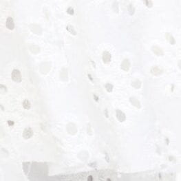 White Eyelet Isa Dress - Asymmetrical One Shoulder Ruffled Design