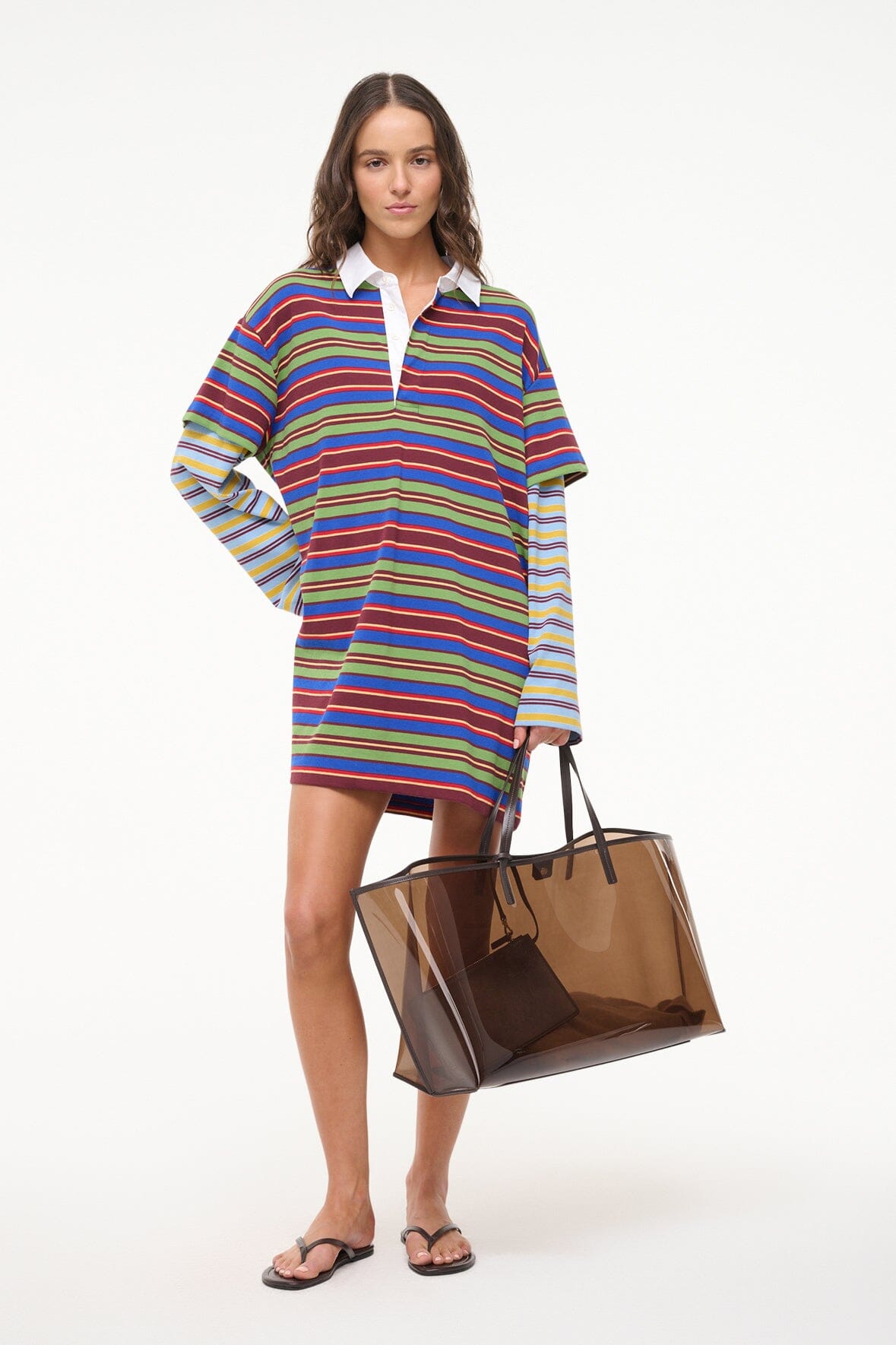 Ivar Mini Rugby Dress with Layered Sleeves & Contrast Collar