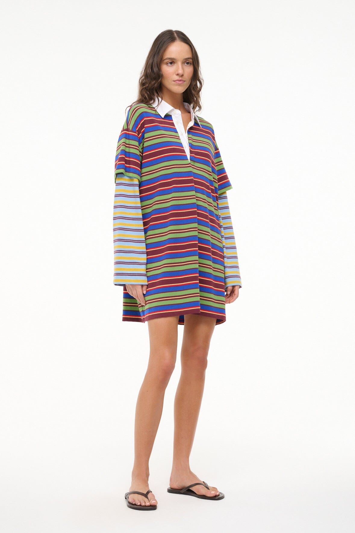 Ivar Mini Rugby Dress with Layered Sleeves & Contrast Collar