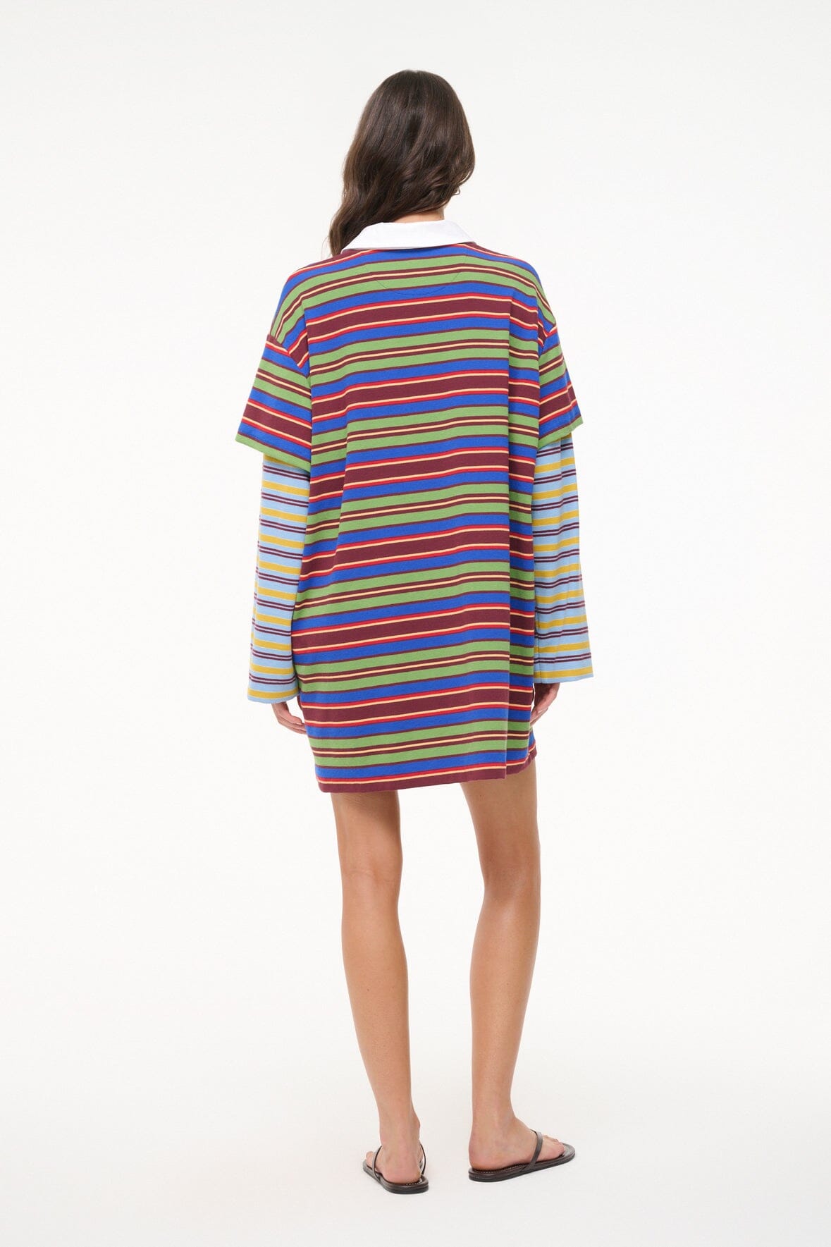 Ivar Mini Rugby Dress with Layered Sleeves & Contrast Collar