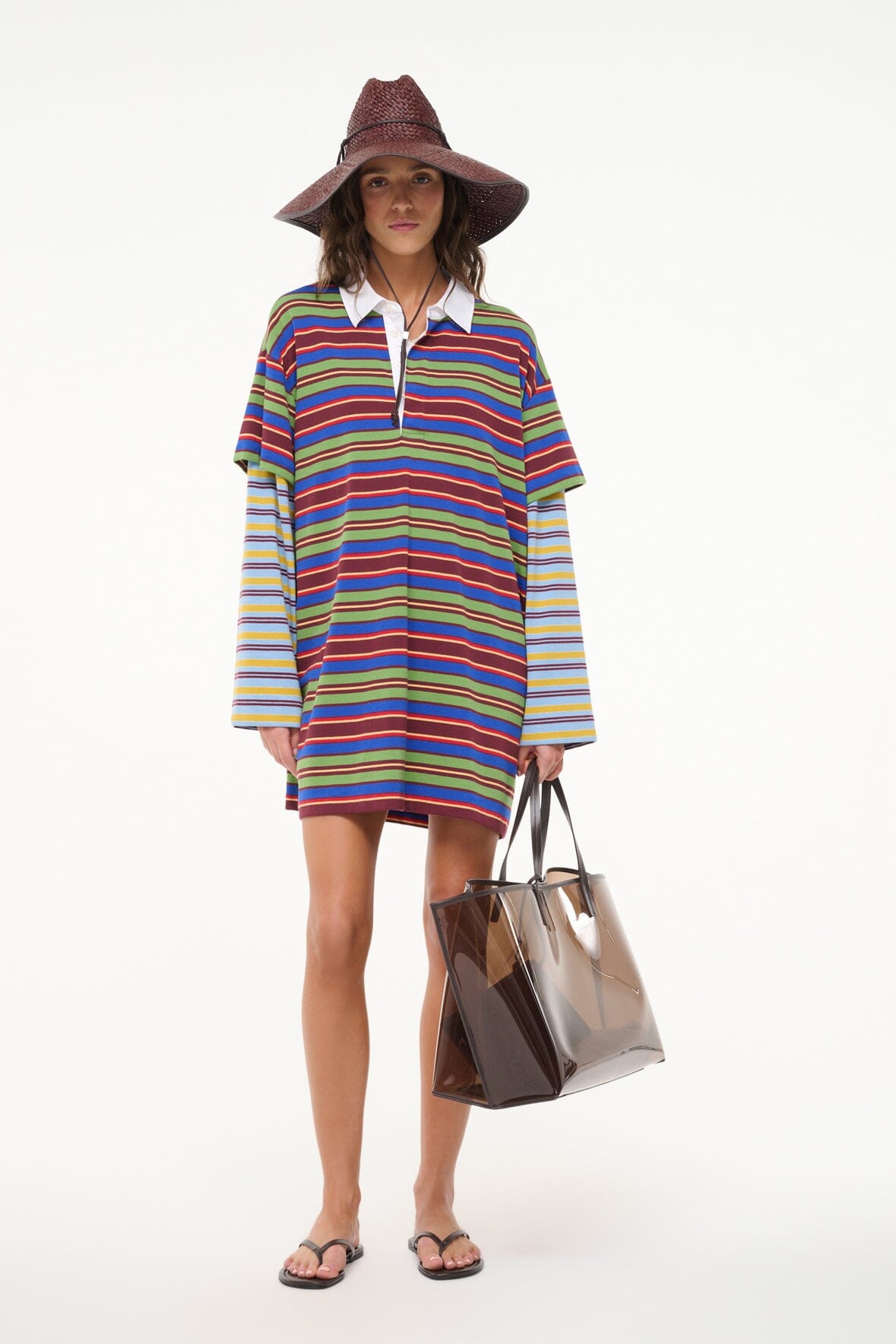 Ivar Mini Rugby Dress with Layered Sleeves & Contrast Collar