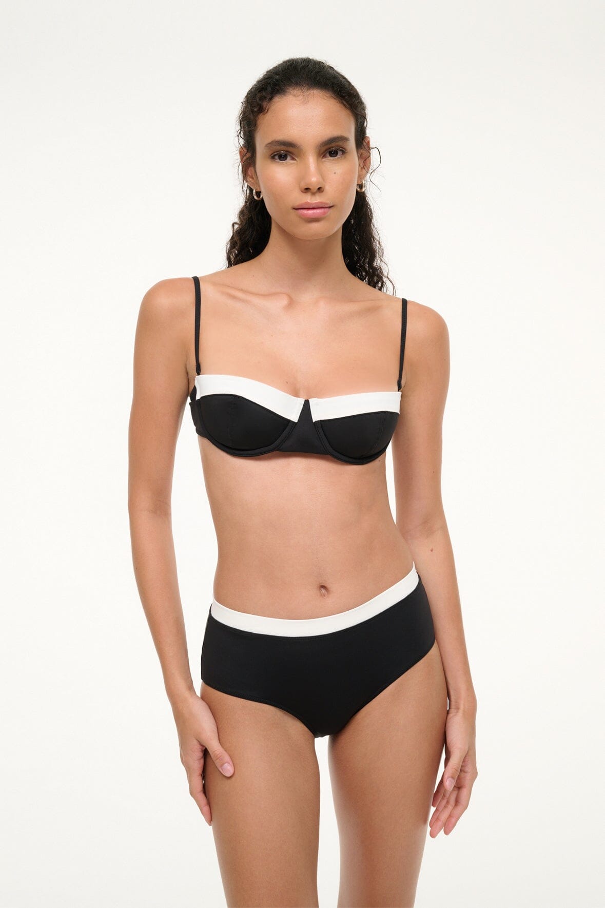 Black & White Balconette Bikini Top with Underwire – JO Swimwear