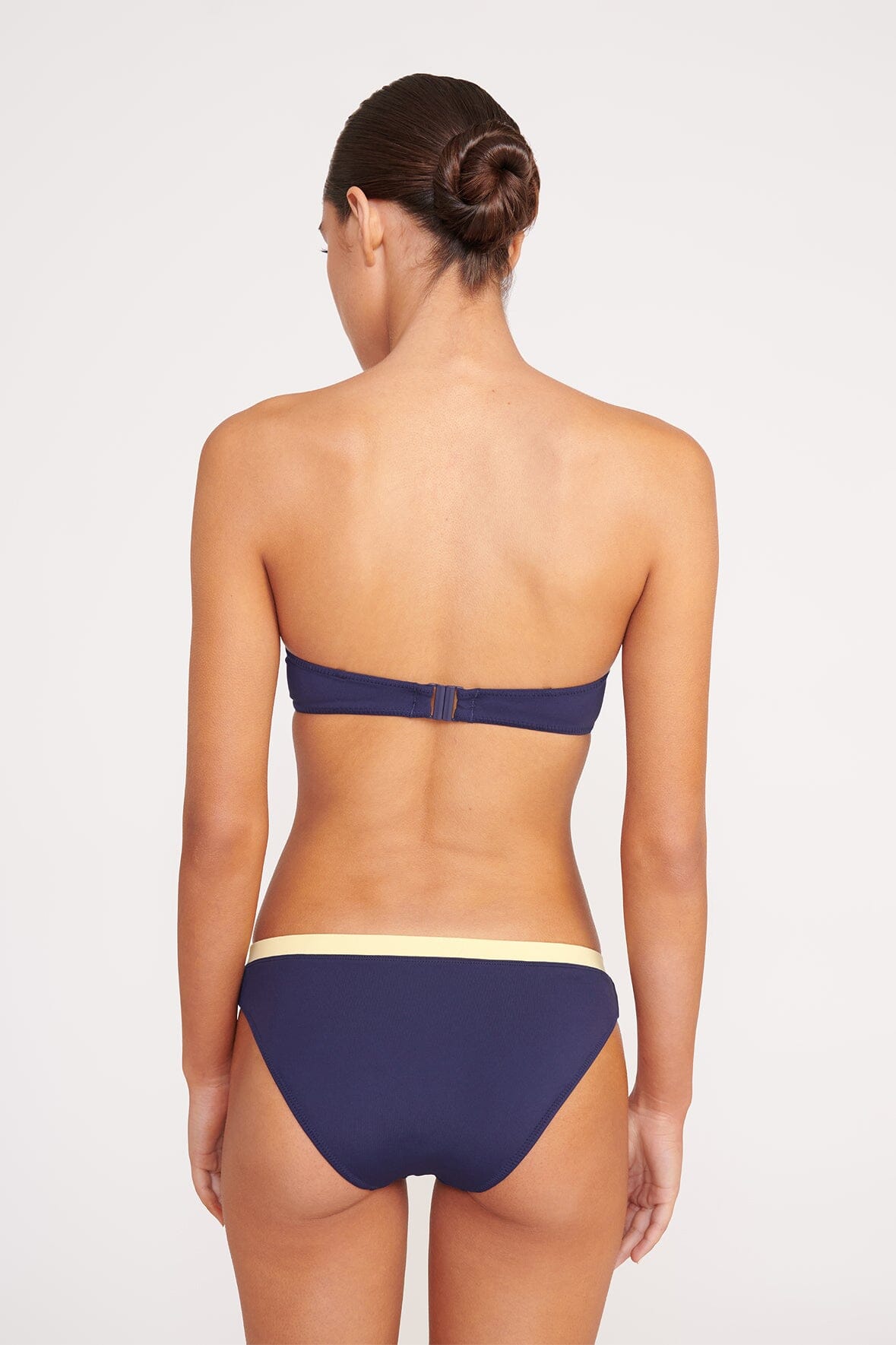 Navy Colorblock Balconette Bikini Top with Removable Straps