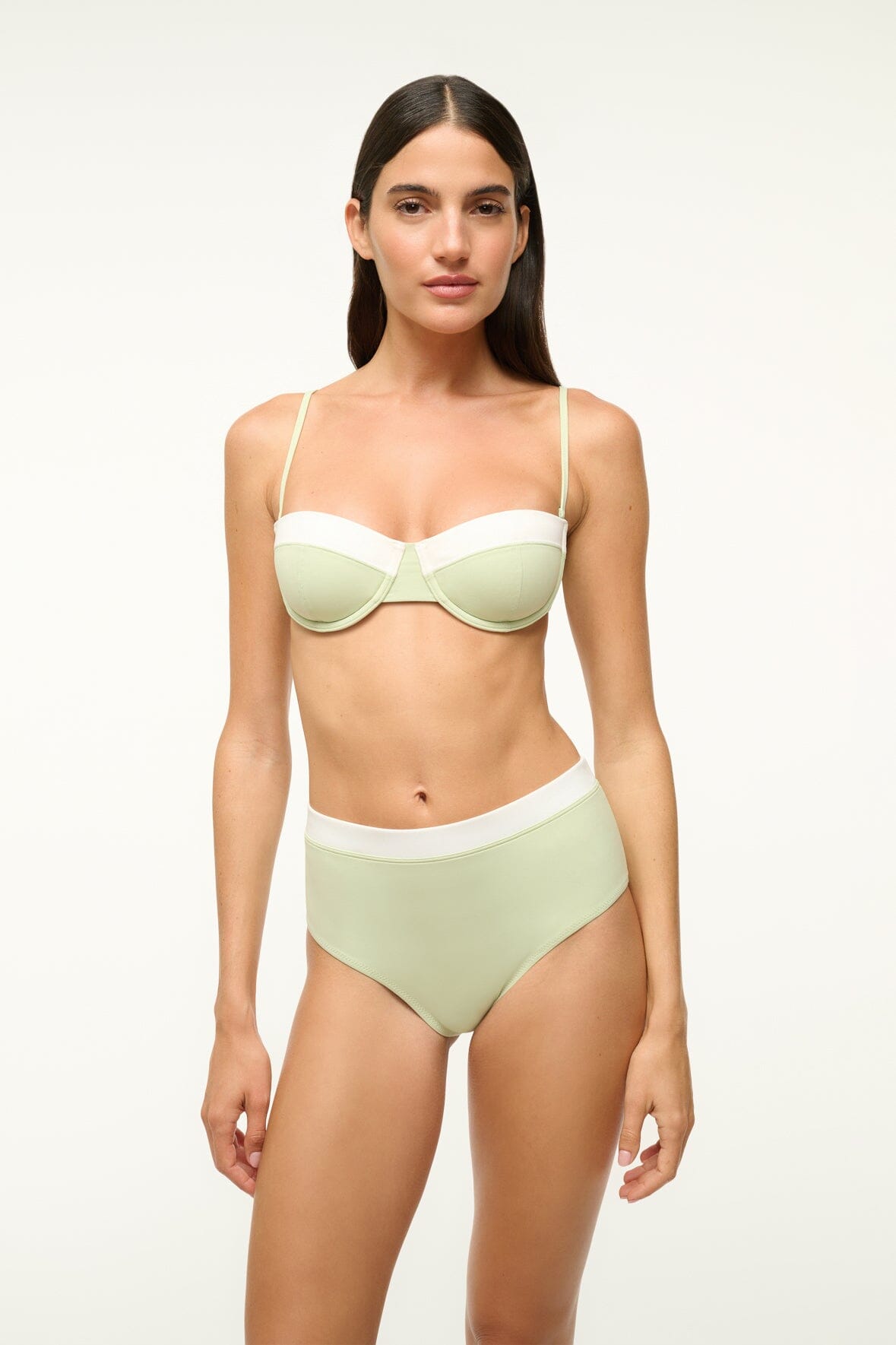 JO Balconette Bikini Top with Underwire - Pale Jade White Swimwear