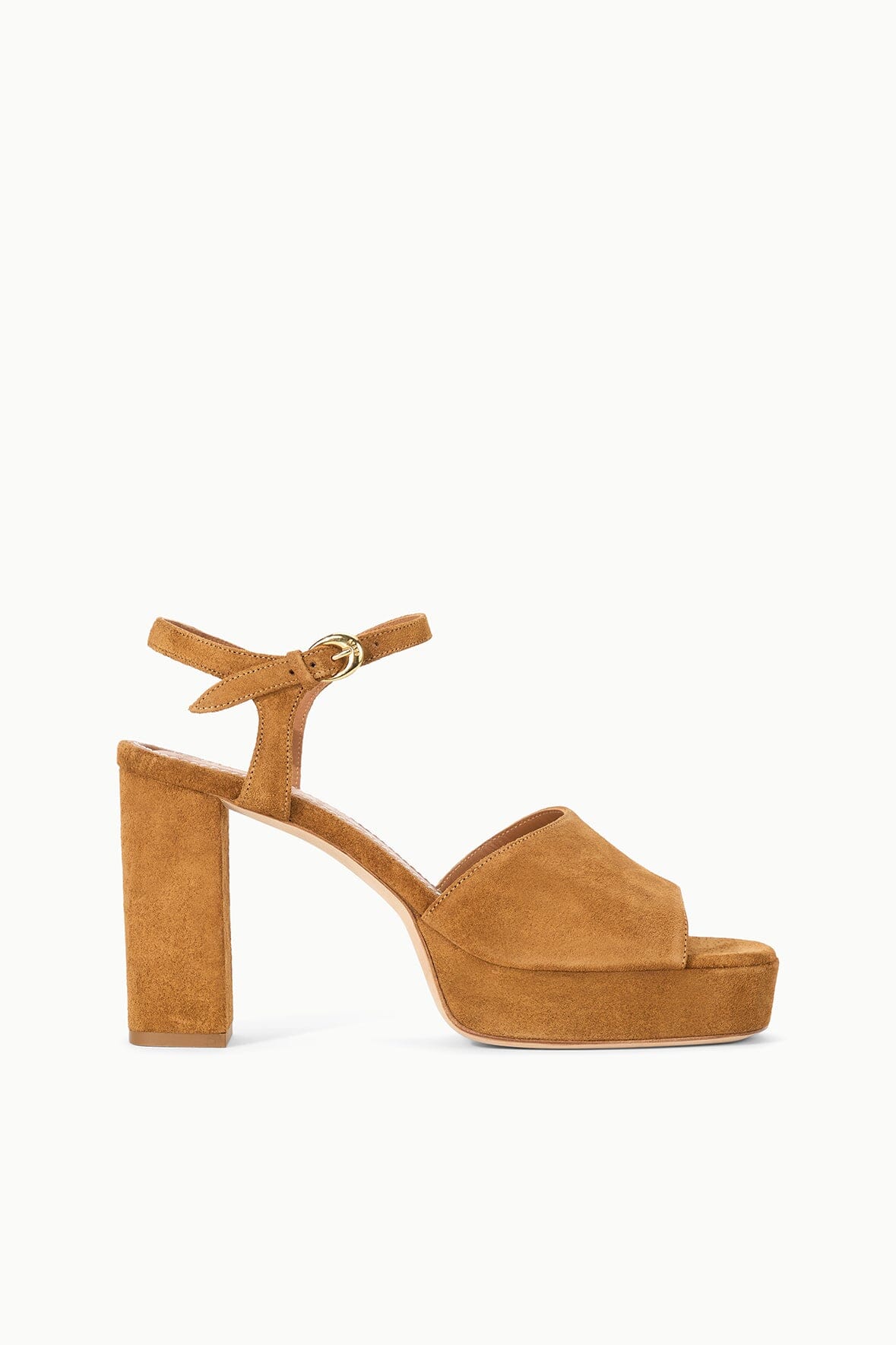 Jodie Tan Chunky Block Heel Sandal with Ankle Strap