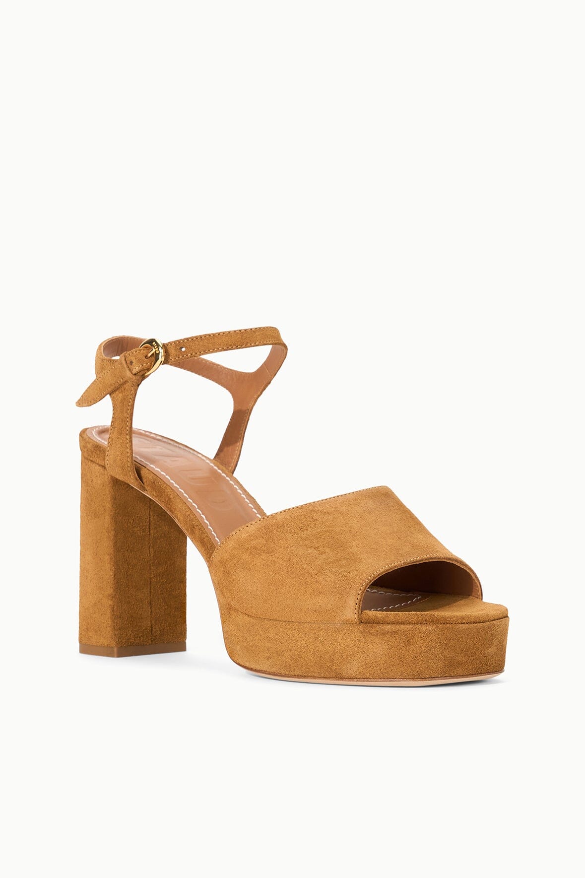 Jodie Tan Chunky Block Heel Sandal with Ankle Strap