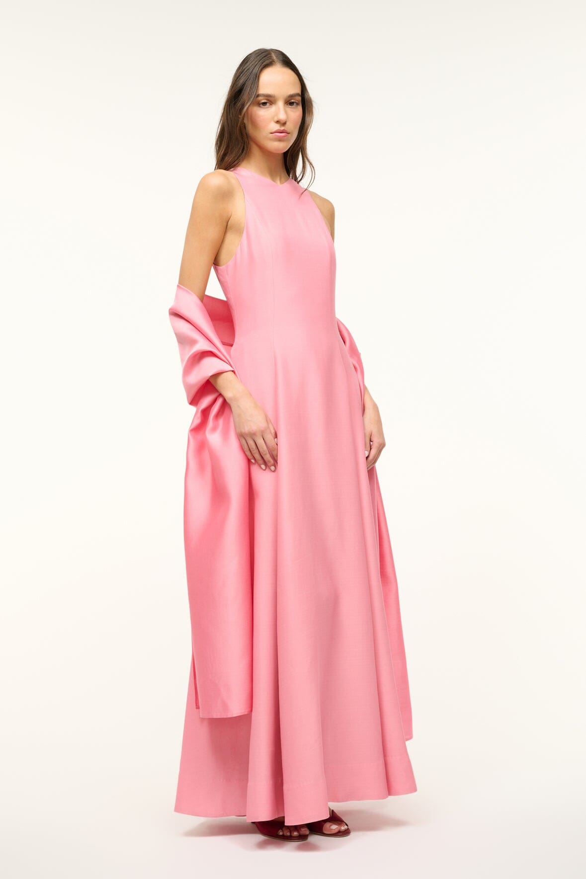 Joni Silk Wool Blend Shawl in Damask Pink for Special Occasions