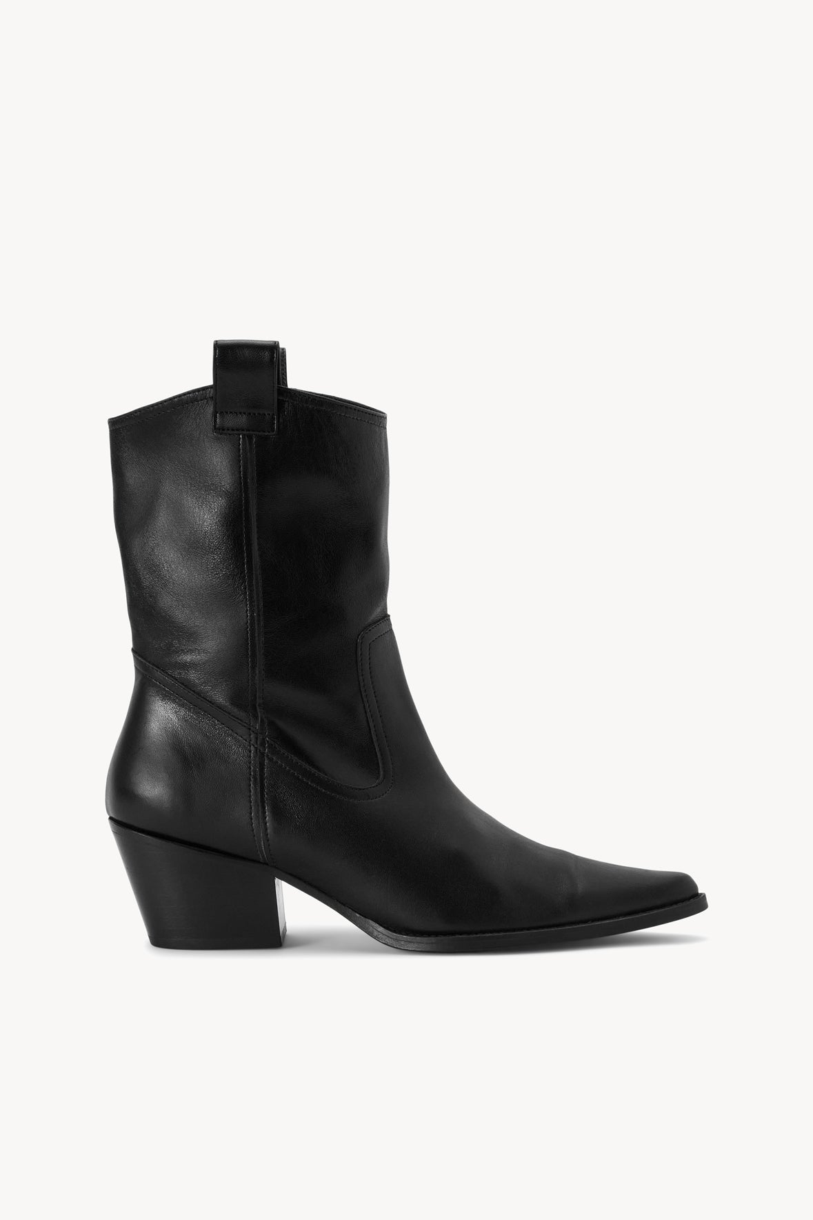 June Black Pointed Toe Cowboy Boots - Soft Leather Western Style