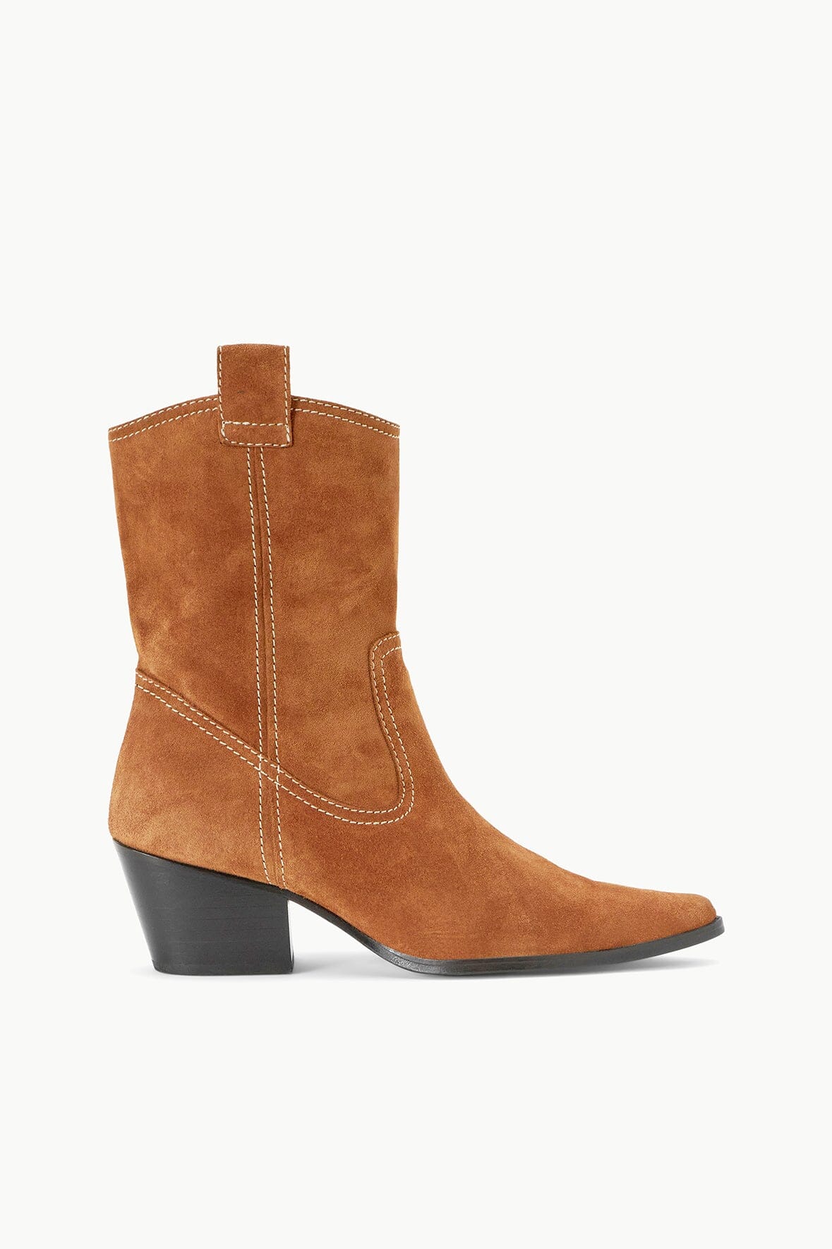 Tan Suede June Cowboy Boots - Pointed Toe & Cuban Heel