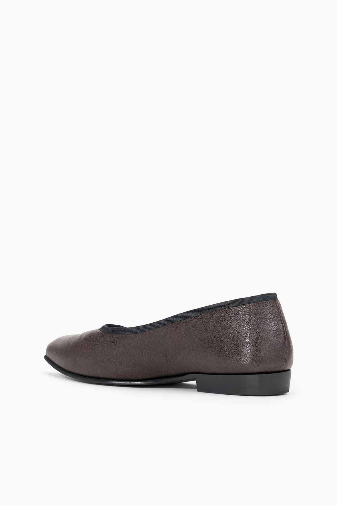 Keith Leather Ballet Flats with Grosgrain Trim – Espresso