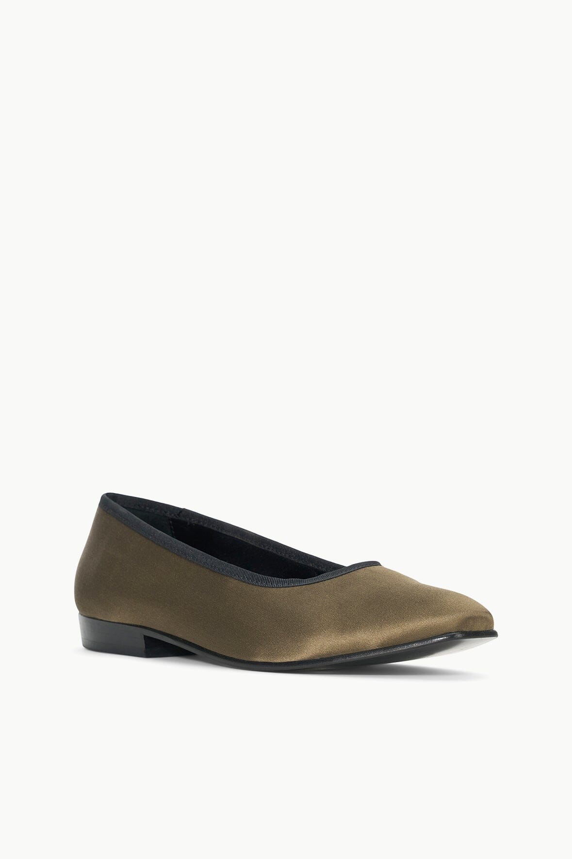 Keith Ballet Flats - Satin with Grosgrain Trim & Square Toe