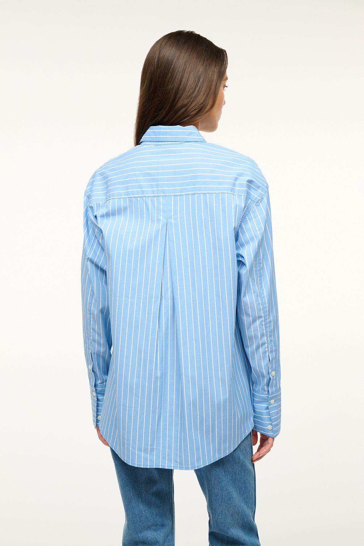 Kelly Shirt - Classic Fit Poplin Shirt with Azure Pinstripe