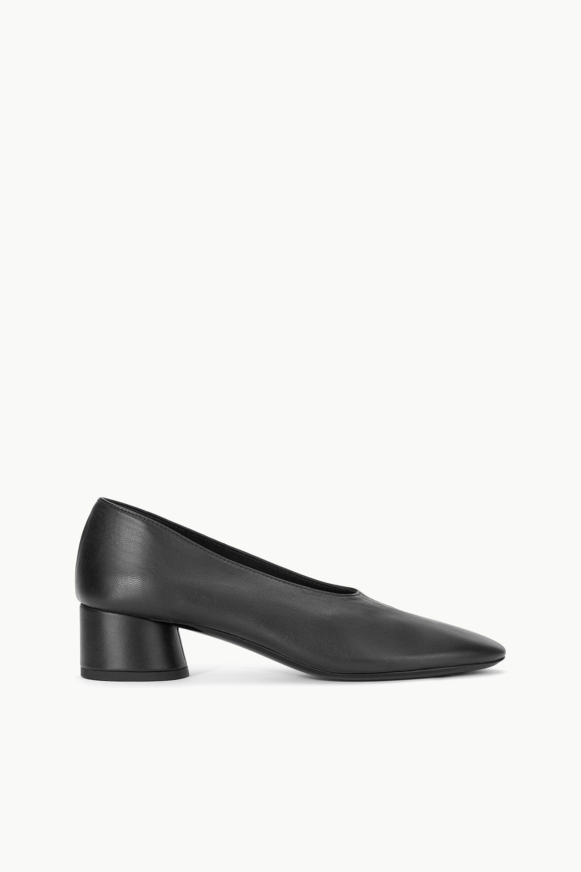 Alba Black Nappa Leather Pump with Cylinder Heel