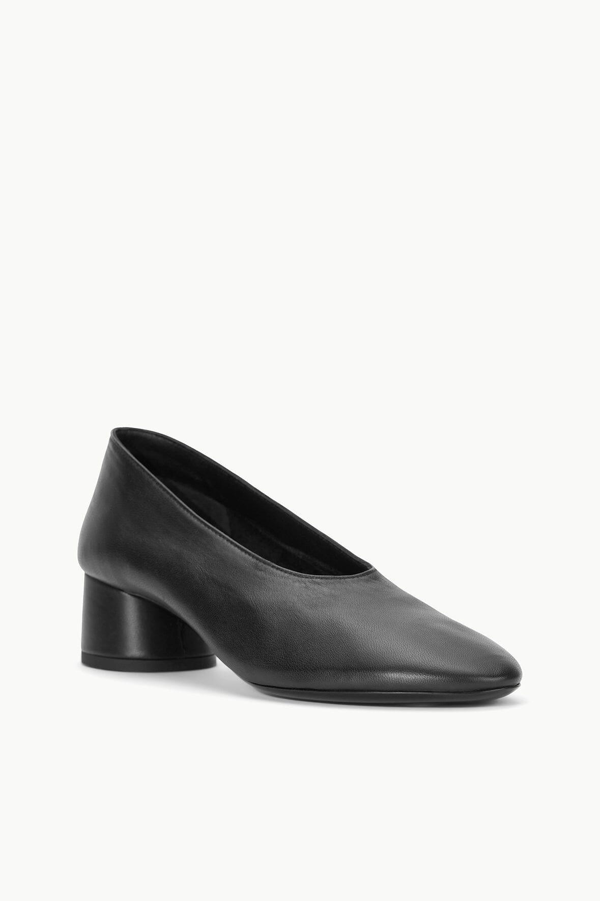 Alba Black Nappa Leather Pump with Cylinder Heel