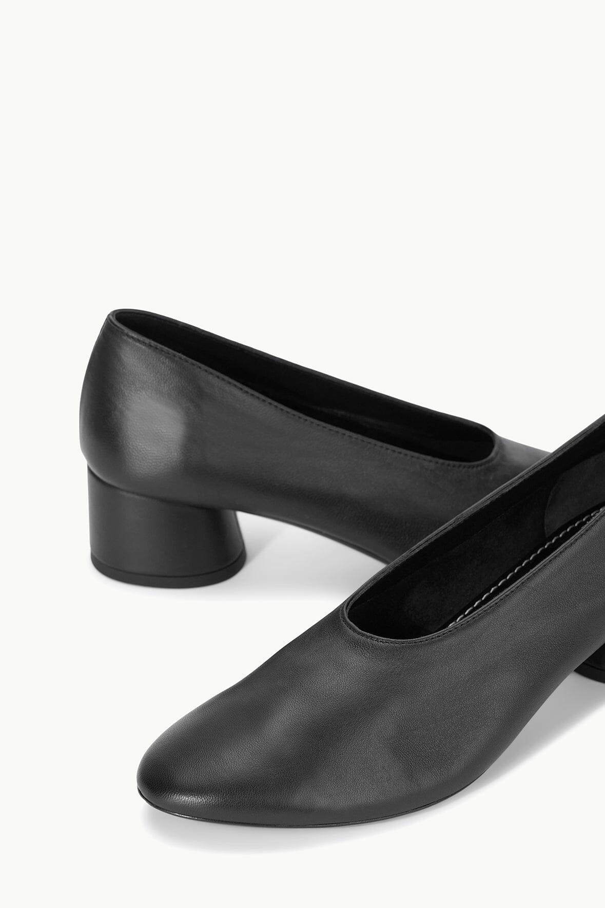Alba Black Nappa Leather Pump with Cylinder Heel