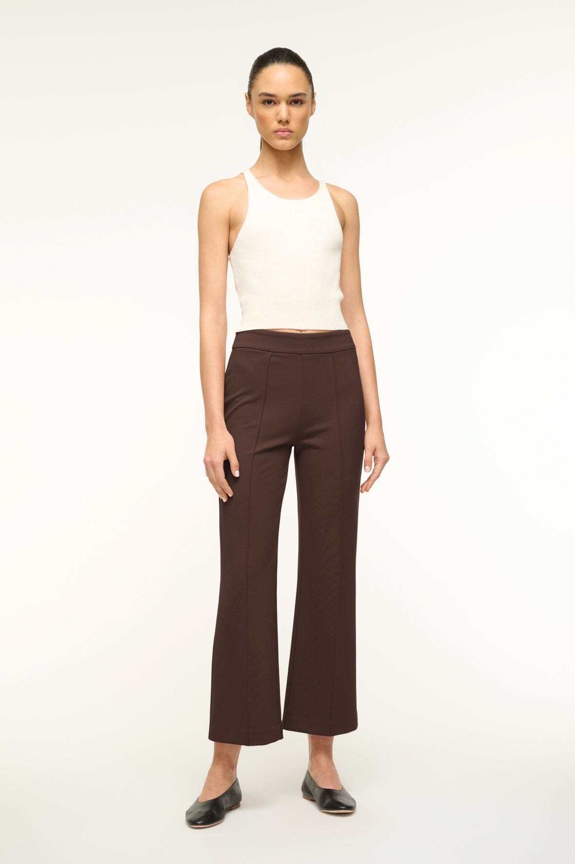 Knack Ponte Knit Pull-On Pants in Dark Chocolate | Ankle Length