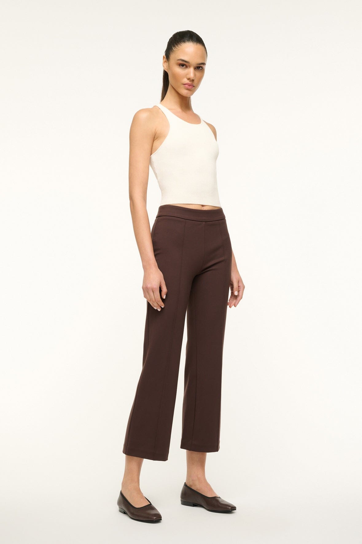 Knack Ponte Knit Pull-On Pants in Dark Chocolate | Ankle Length