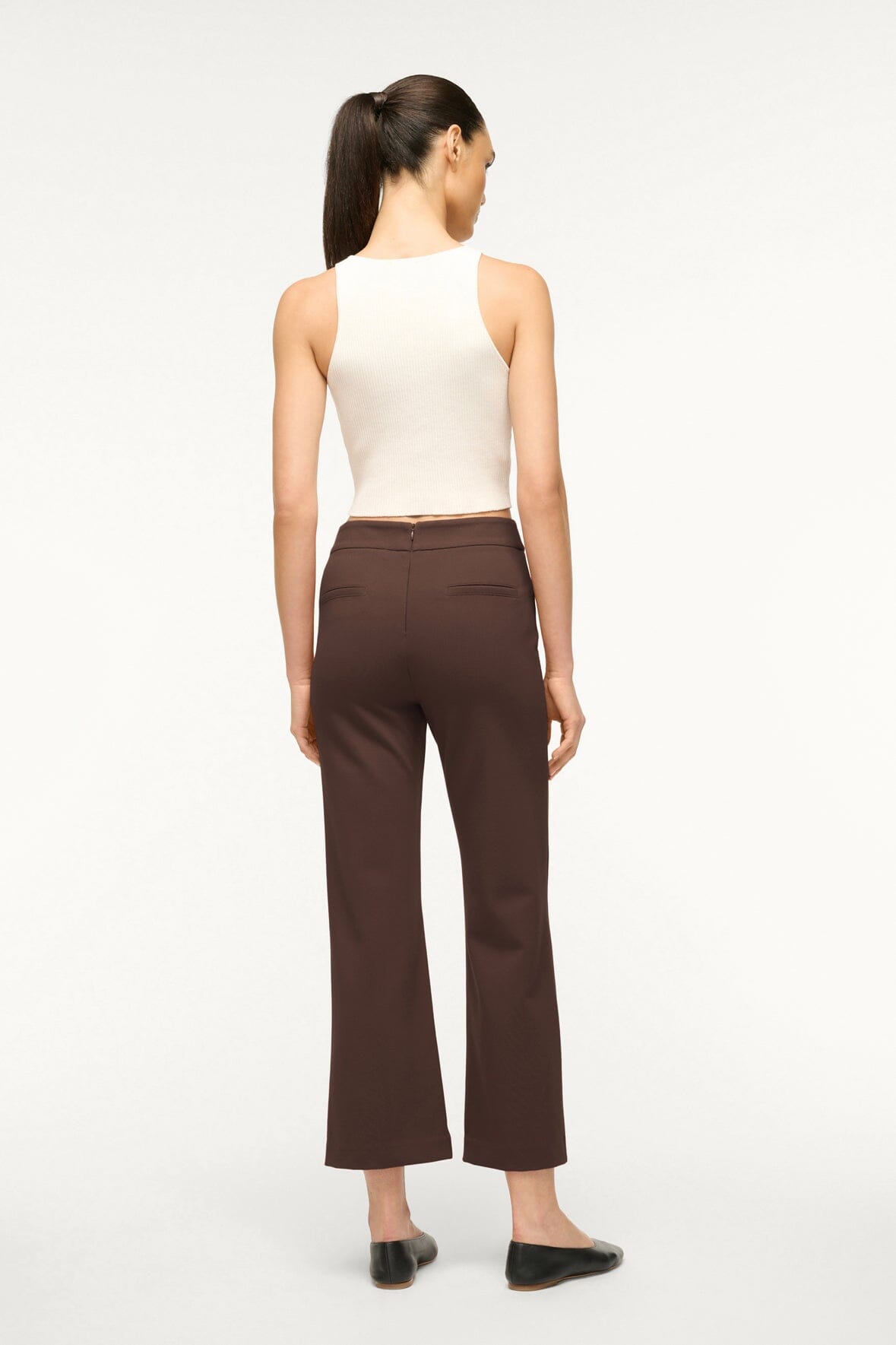 Knack Ponte Knit Pull-On Pants in Dark Chocolate | Ankle Length