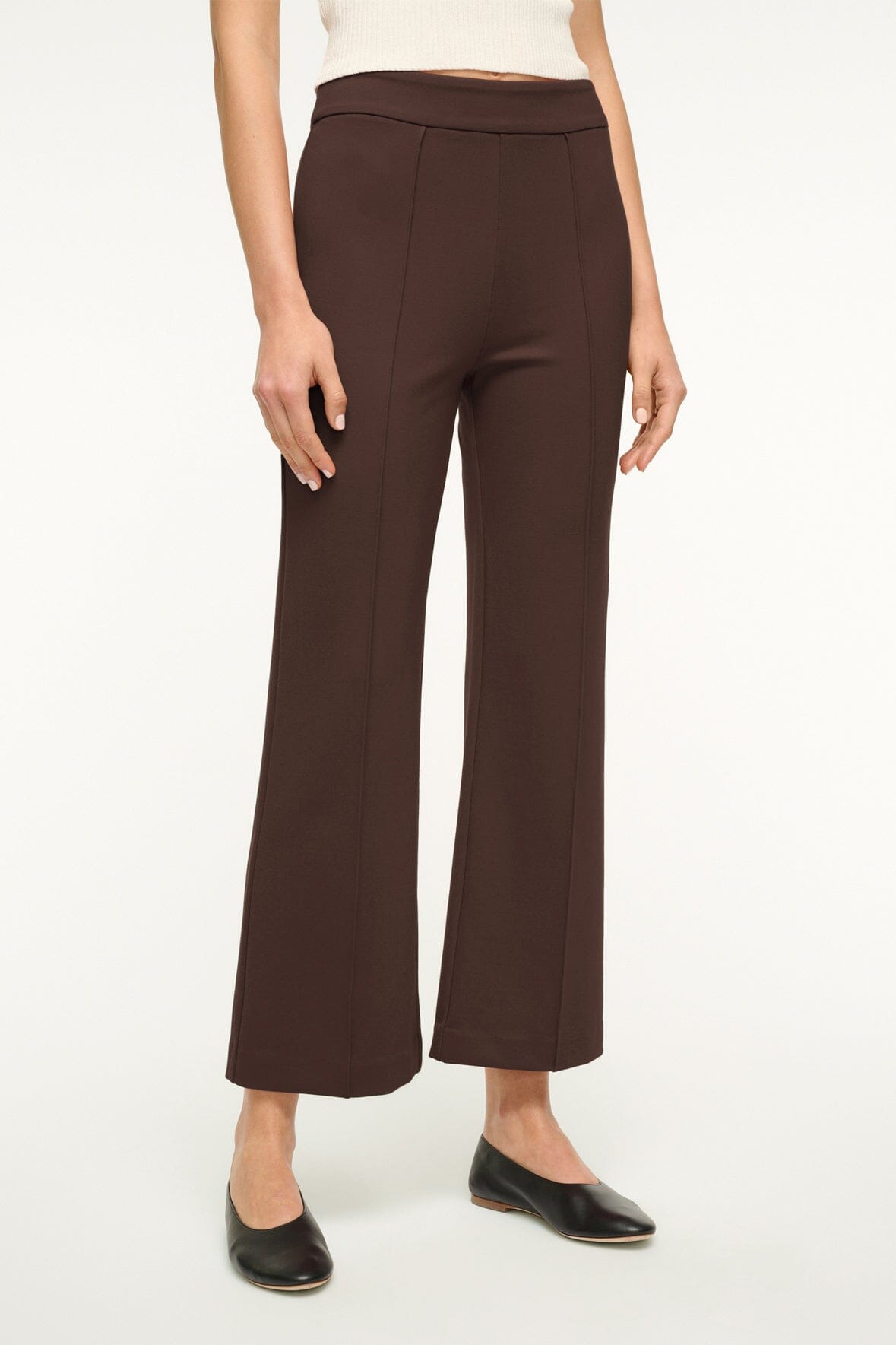 Knack Ponte Knit Pull-On Pants in Dark Chocolate | Ankle Length