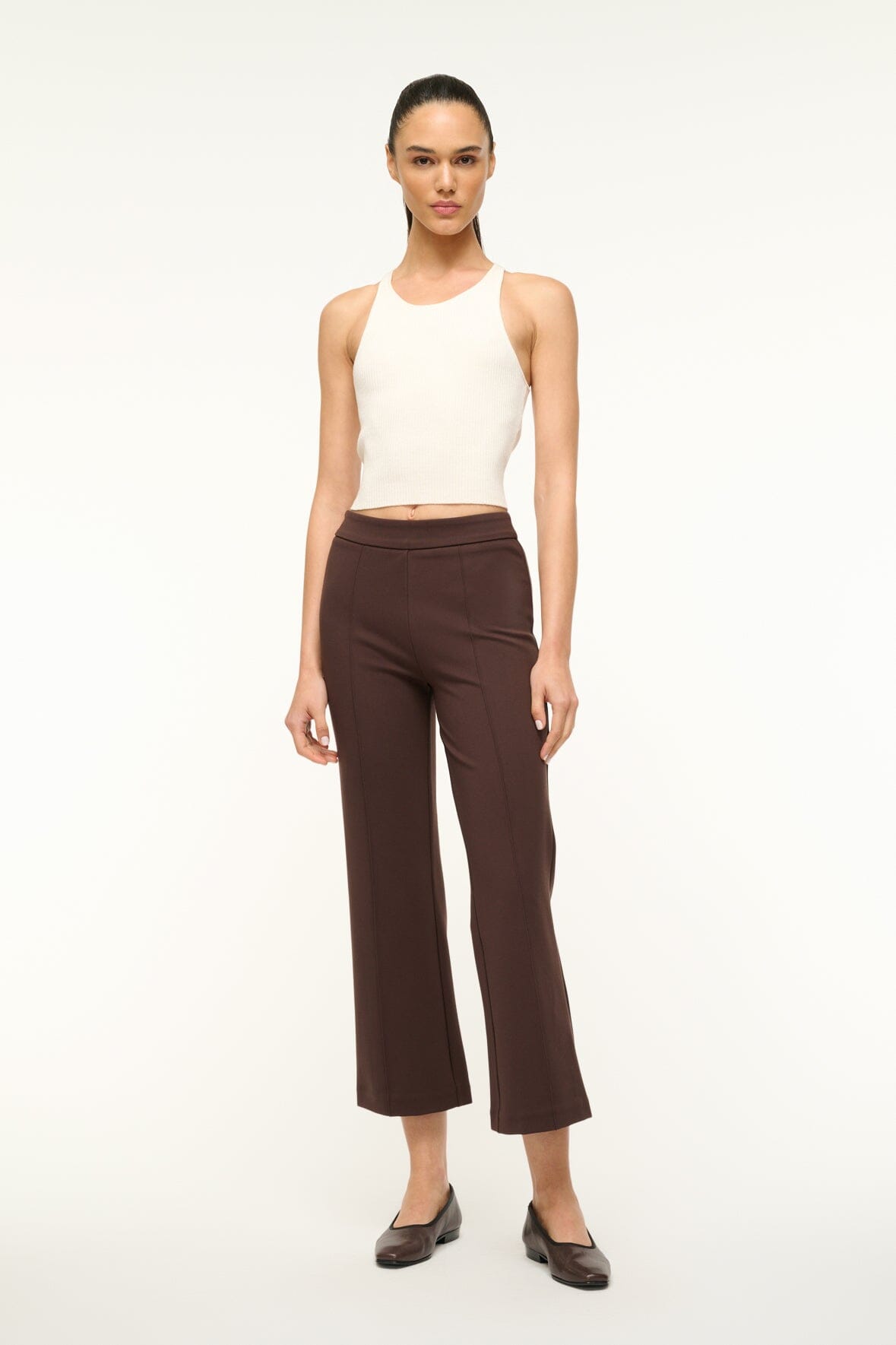 Knack Ponte Knit Pull-On Pants in Dark Chocolate | Ankle Length