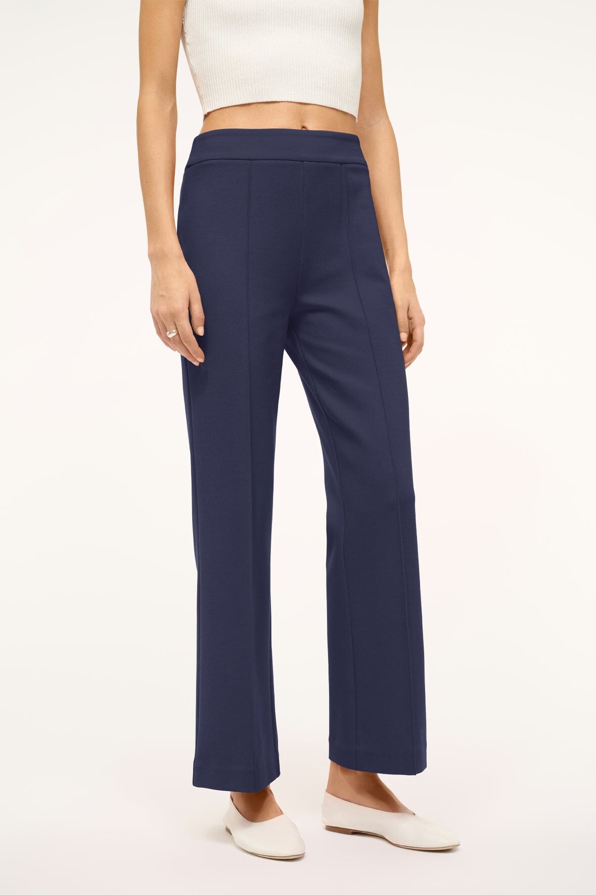 Knack Ponte Knit Ankle Pants with Back Zipper - Navy
