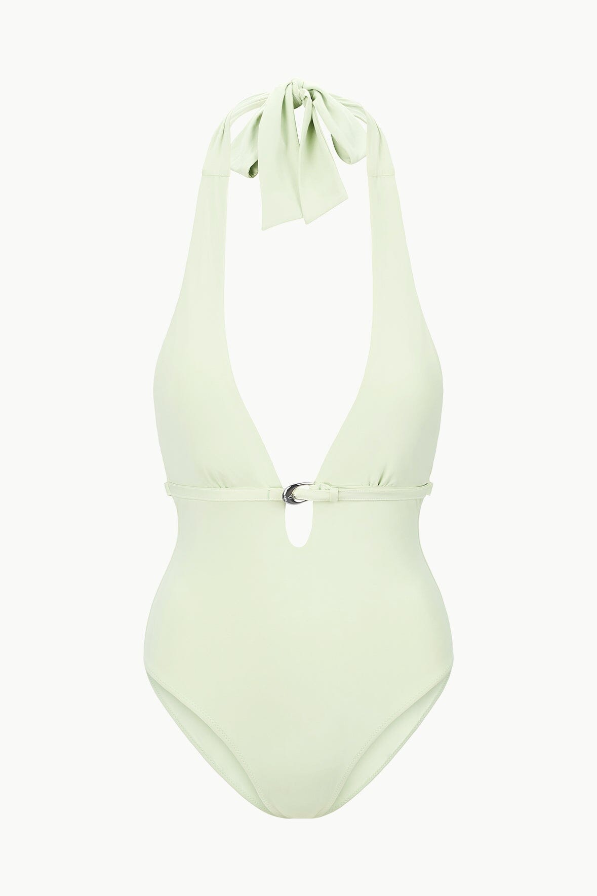 La Jolla Pale Jade Halter One Piece Swimsuit with Low Back