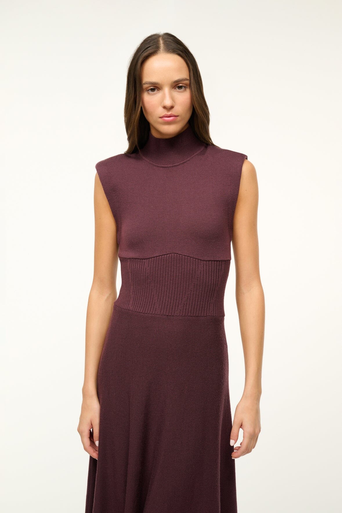 Lafayette Maxi Dress with Mock Neck in Merlot